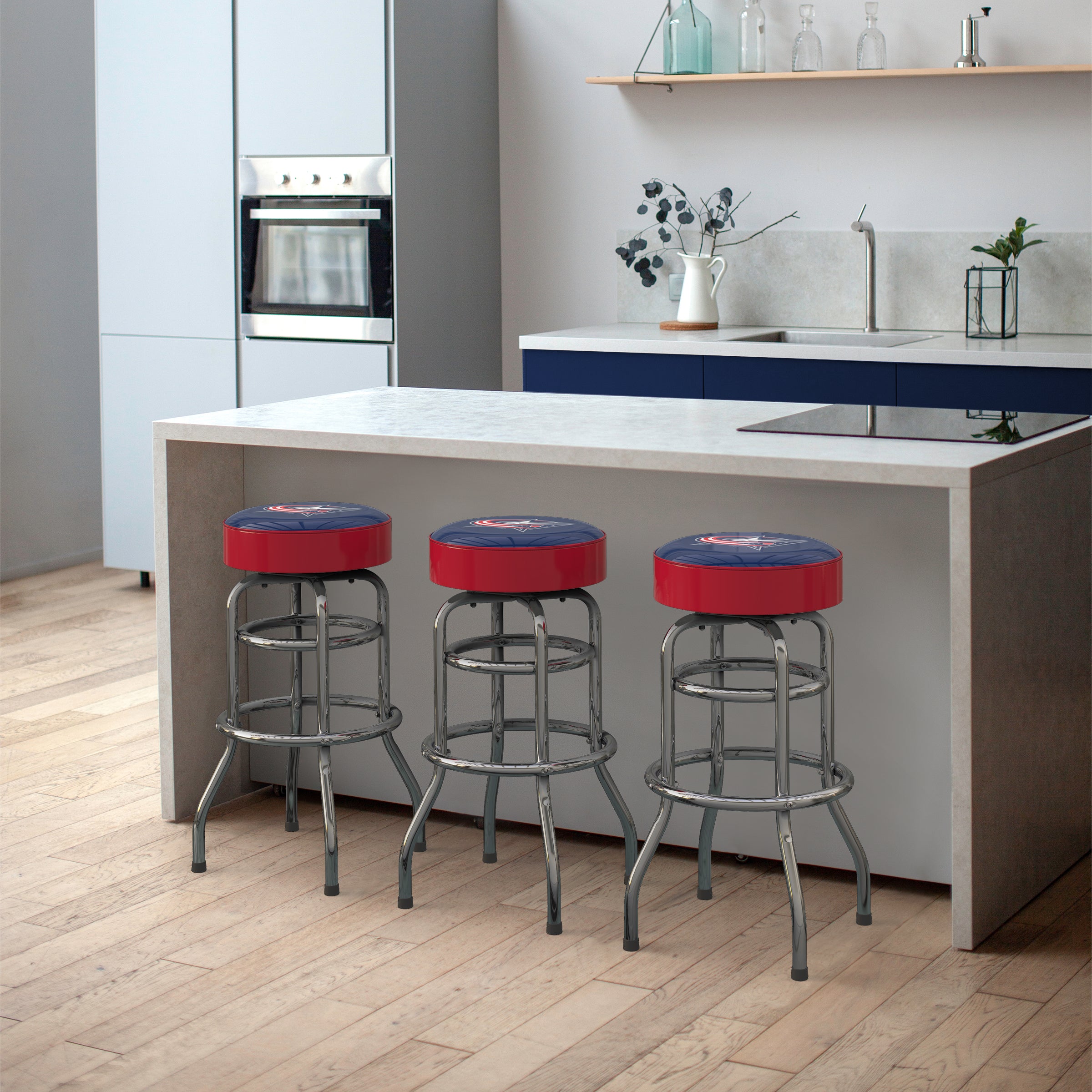 Columbus Blue Jackets Chrome Bar Stool