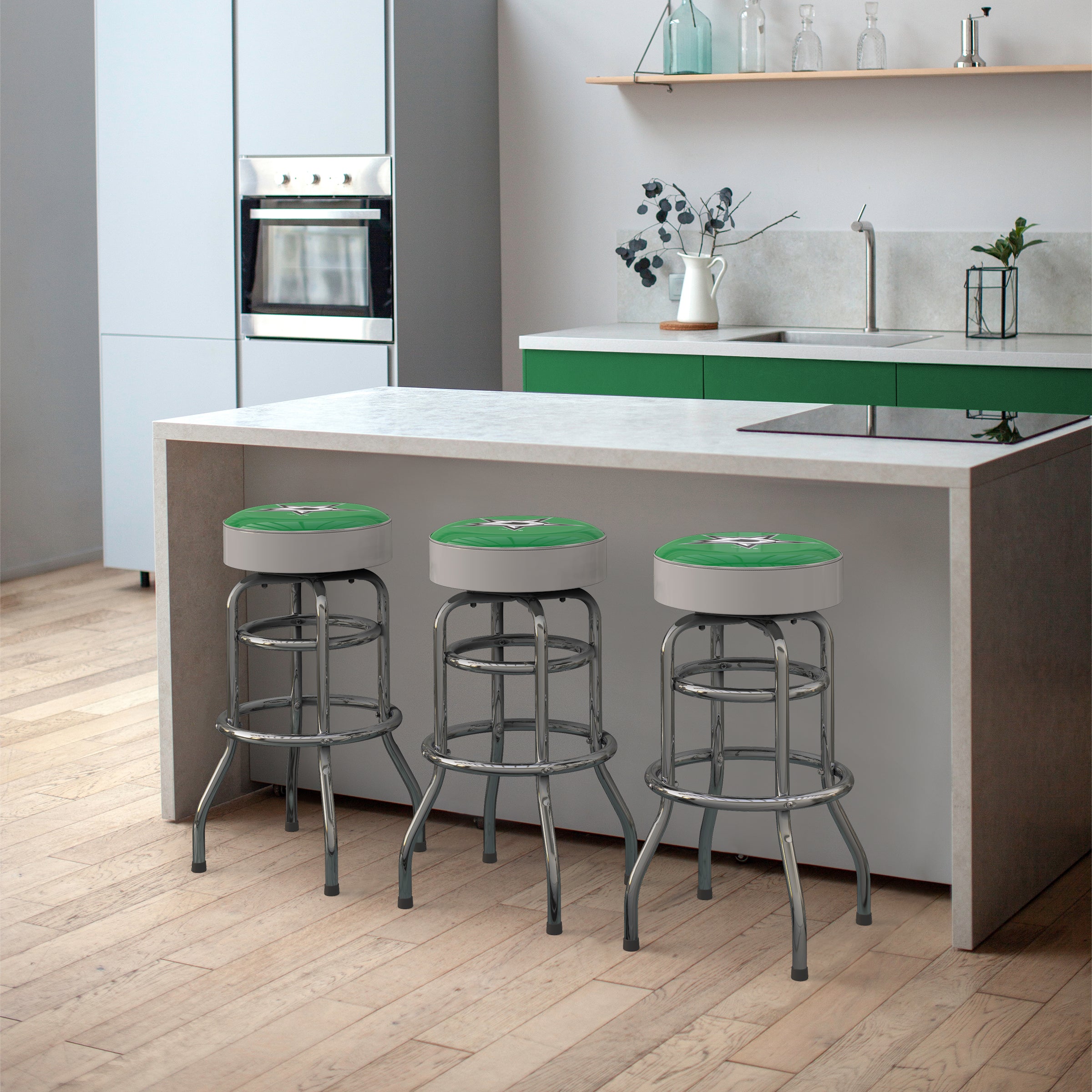 Columbus Blue Jackets Chrome Bar Stool (Dallas Stars Chrome Bar Stool