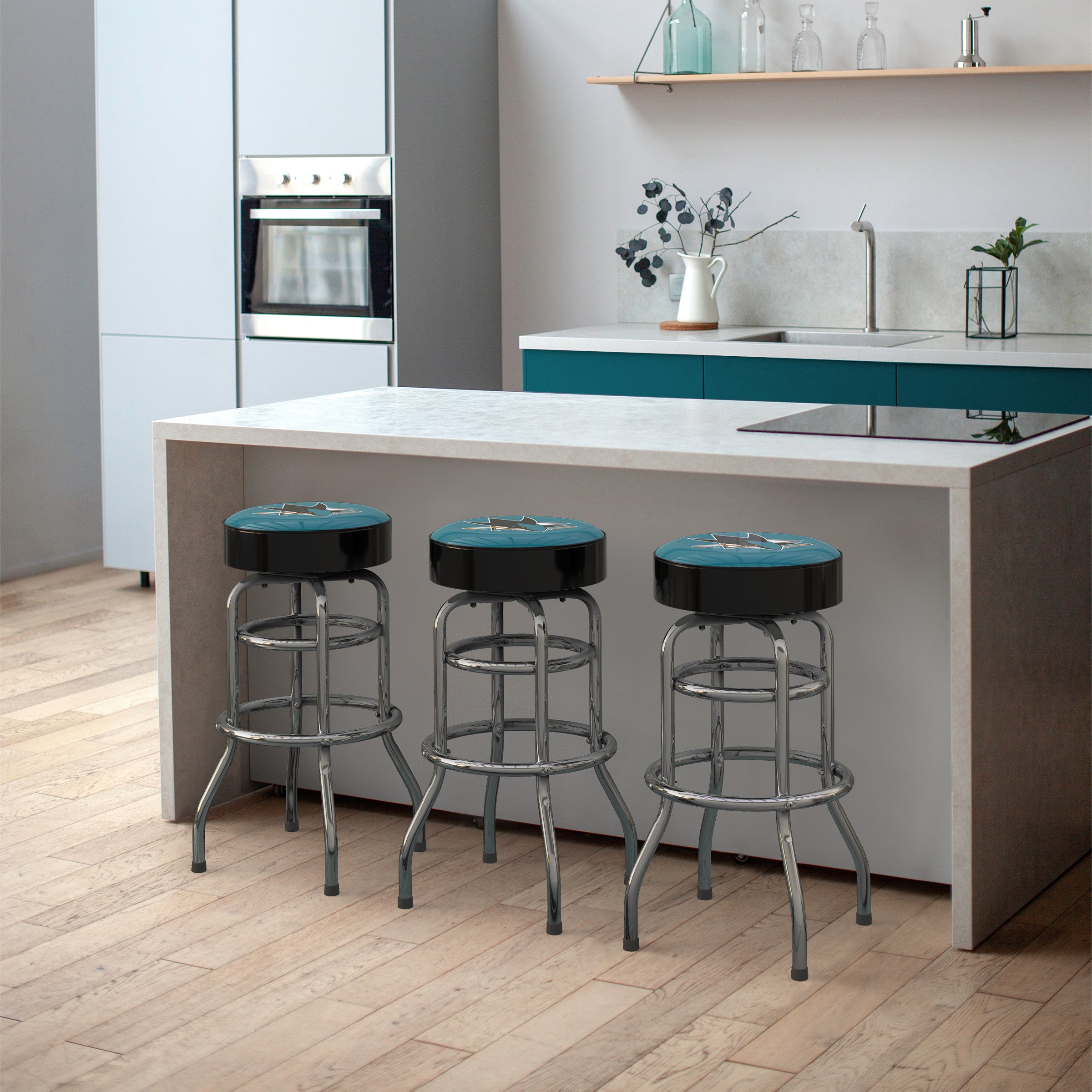 San Jose Sharks Chrome Bar Stool