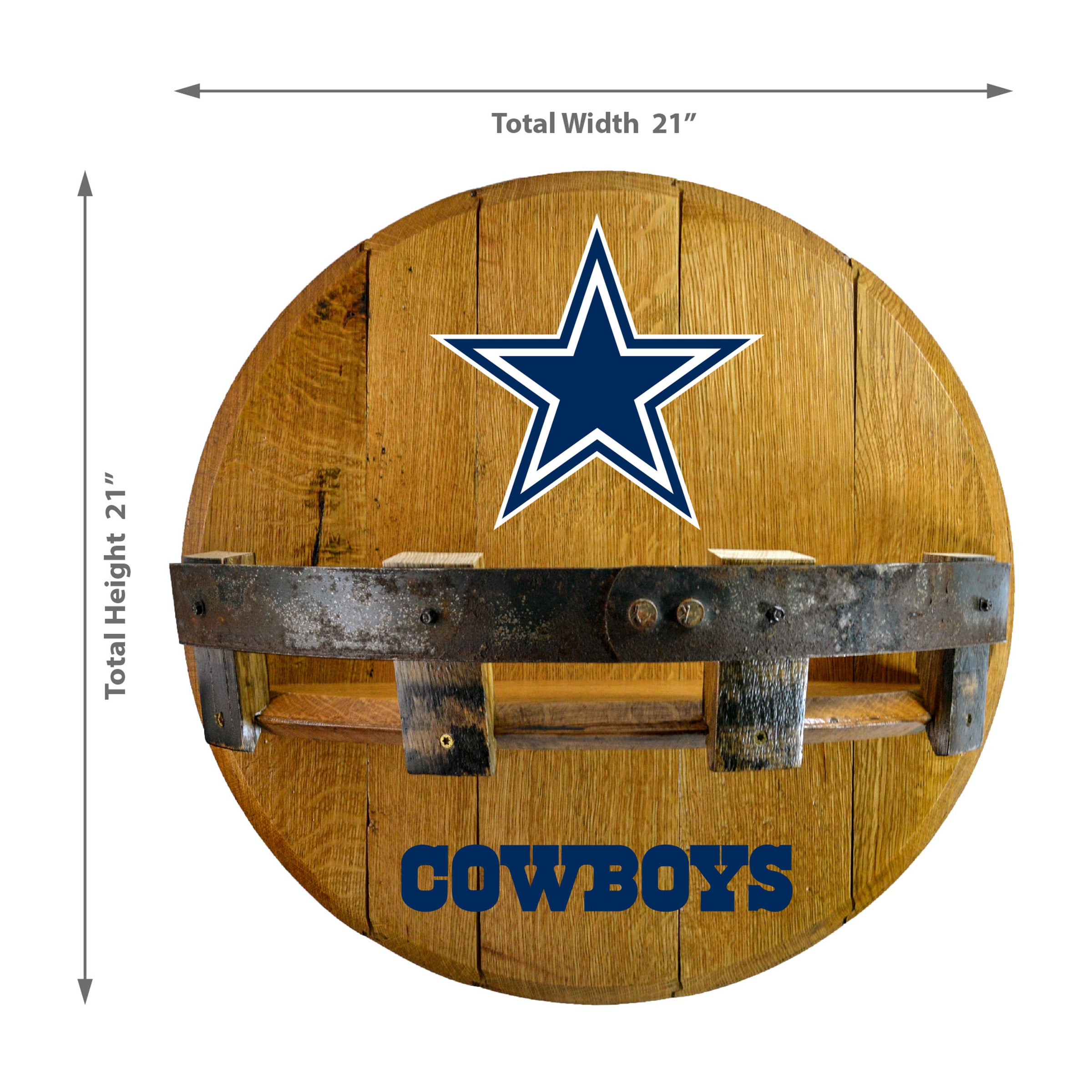 Dallas Cowboys Oak Bar Shelf