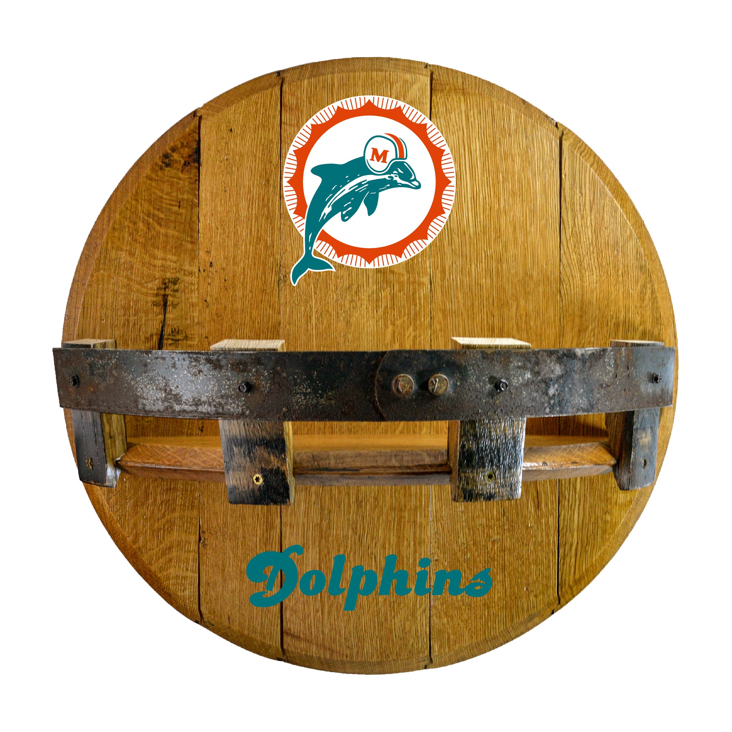 Miami Dolphins Oak Bar Shelf