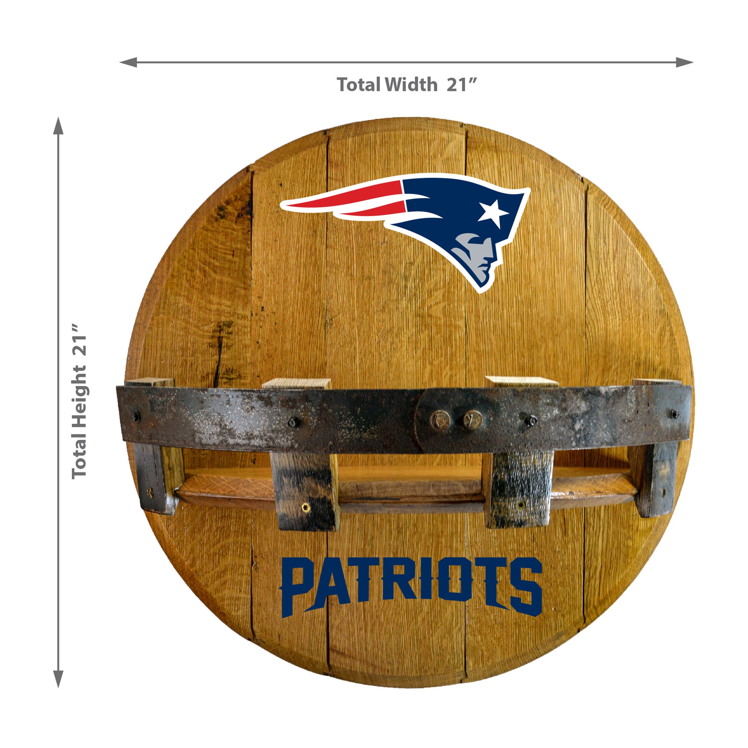 New England Patriots Oak Bar Shelf