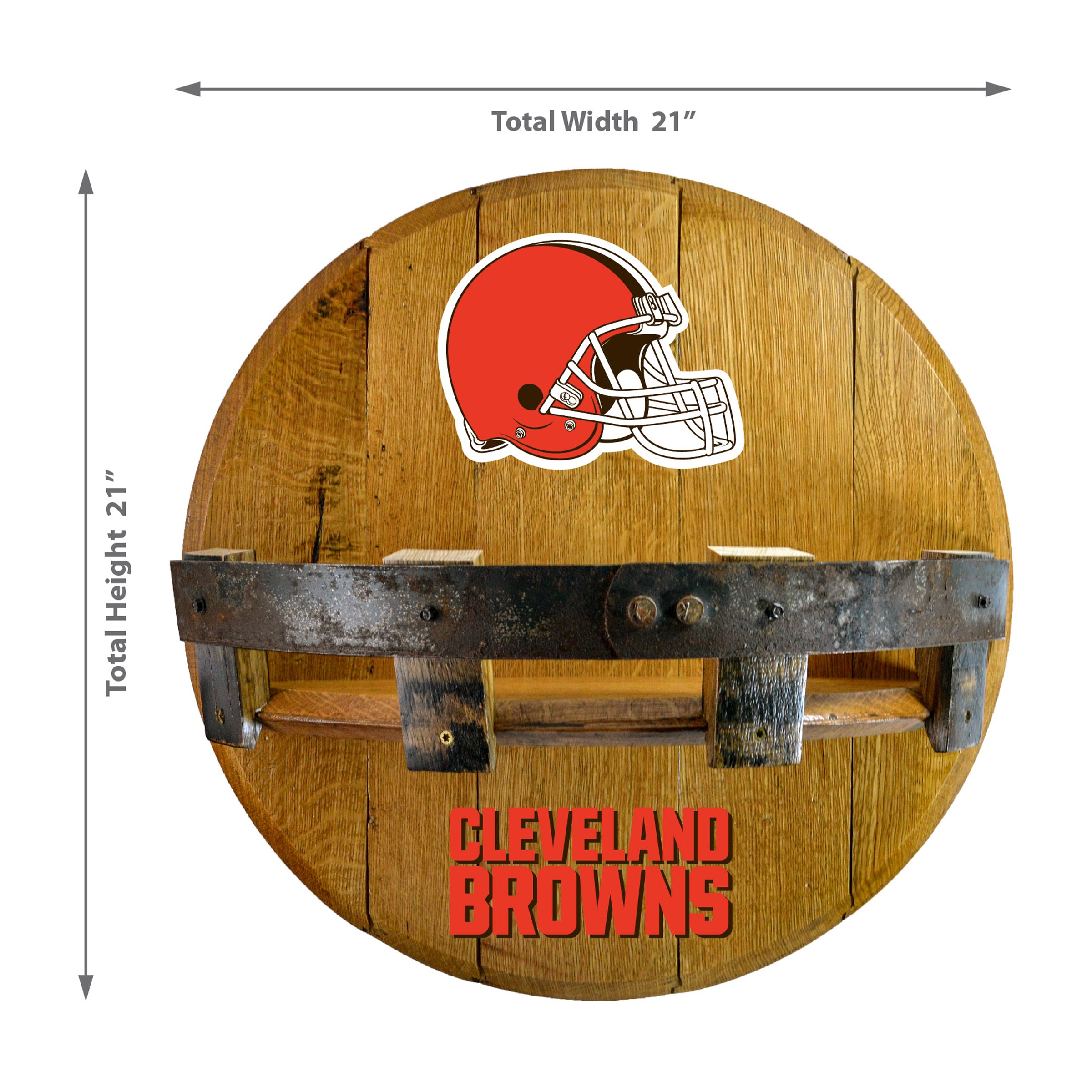 Cleveland Browns Oak Bar Shelf