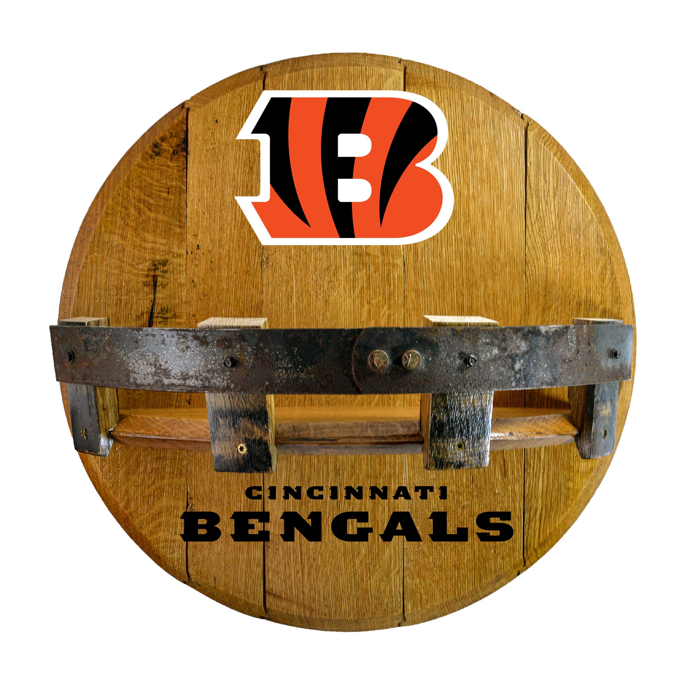 Cincinnati Bengals Oak Bar Shelf