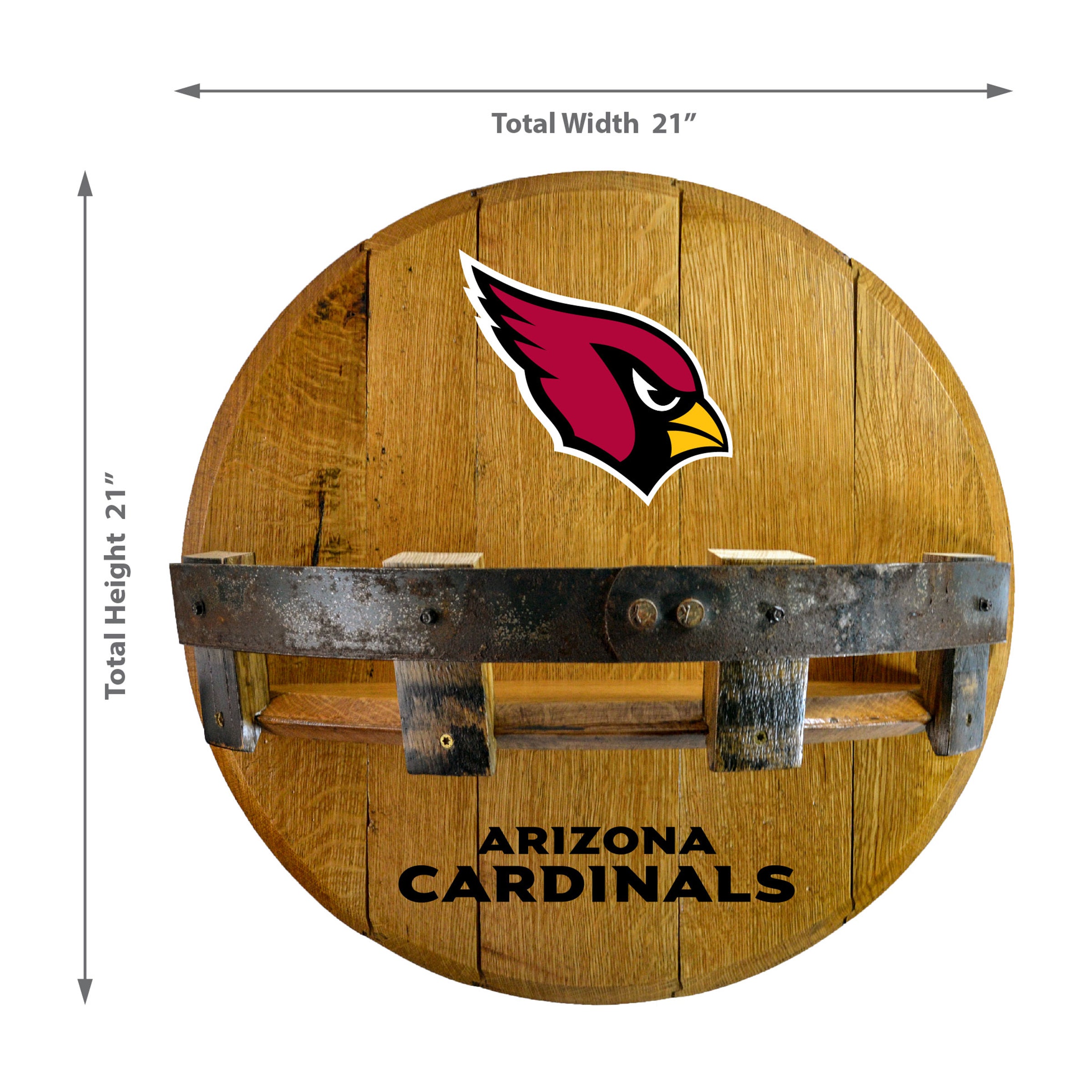 Arizona Cardinals Oak Bar Shelf