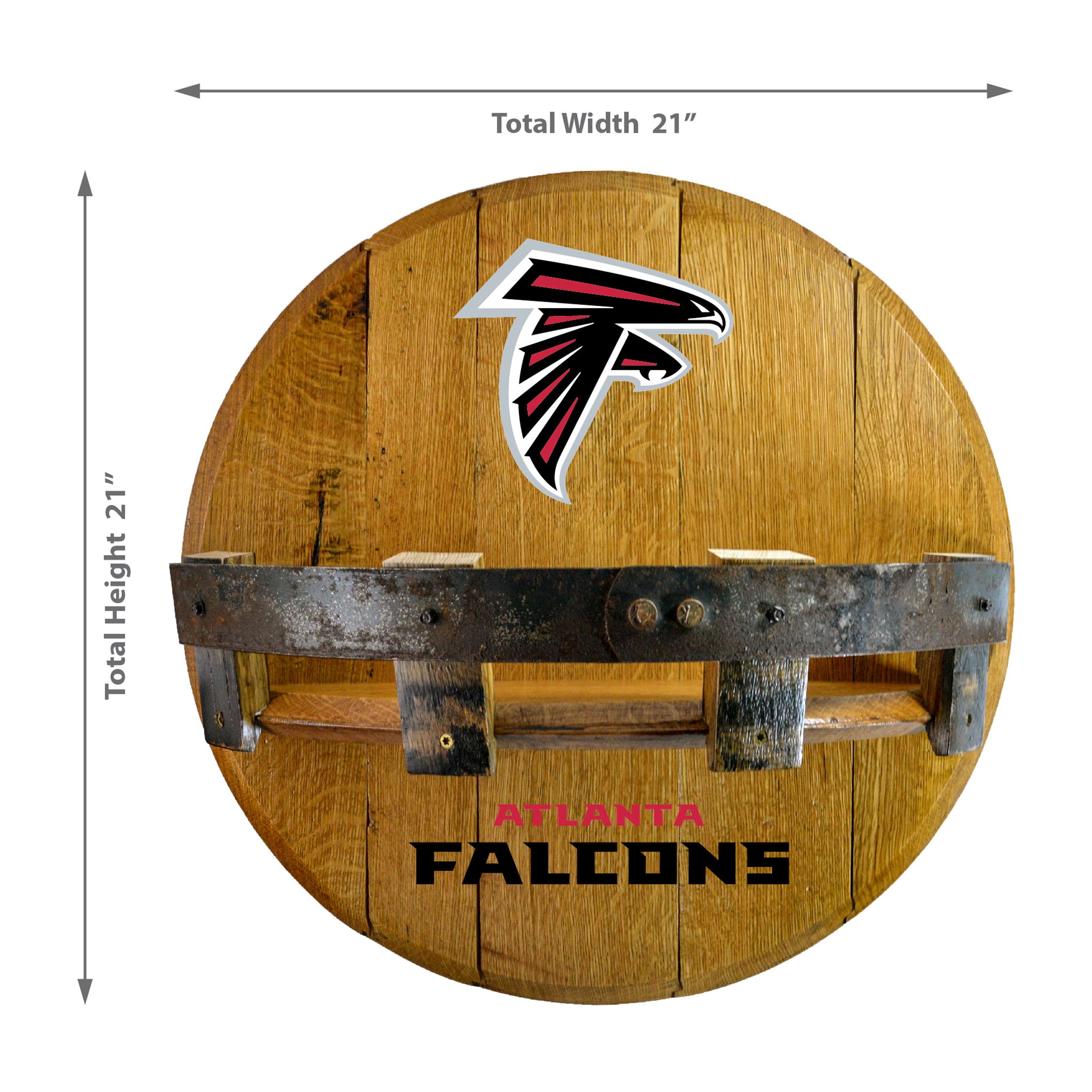 Atlanta Falcons Oak Bar Shelf