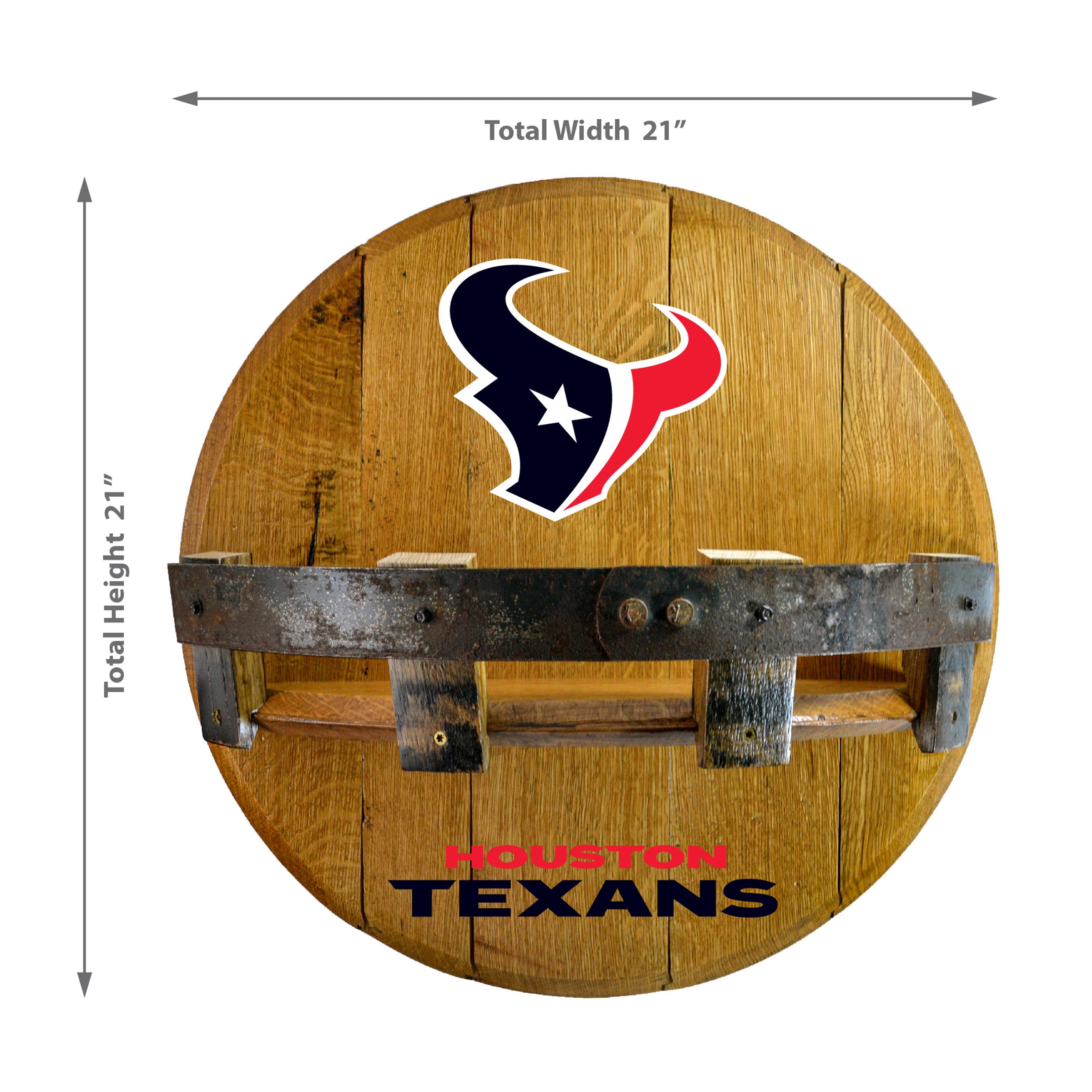 Houston Texans Oak Bar Shelf