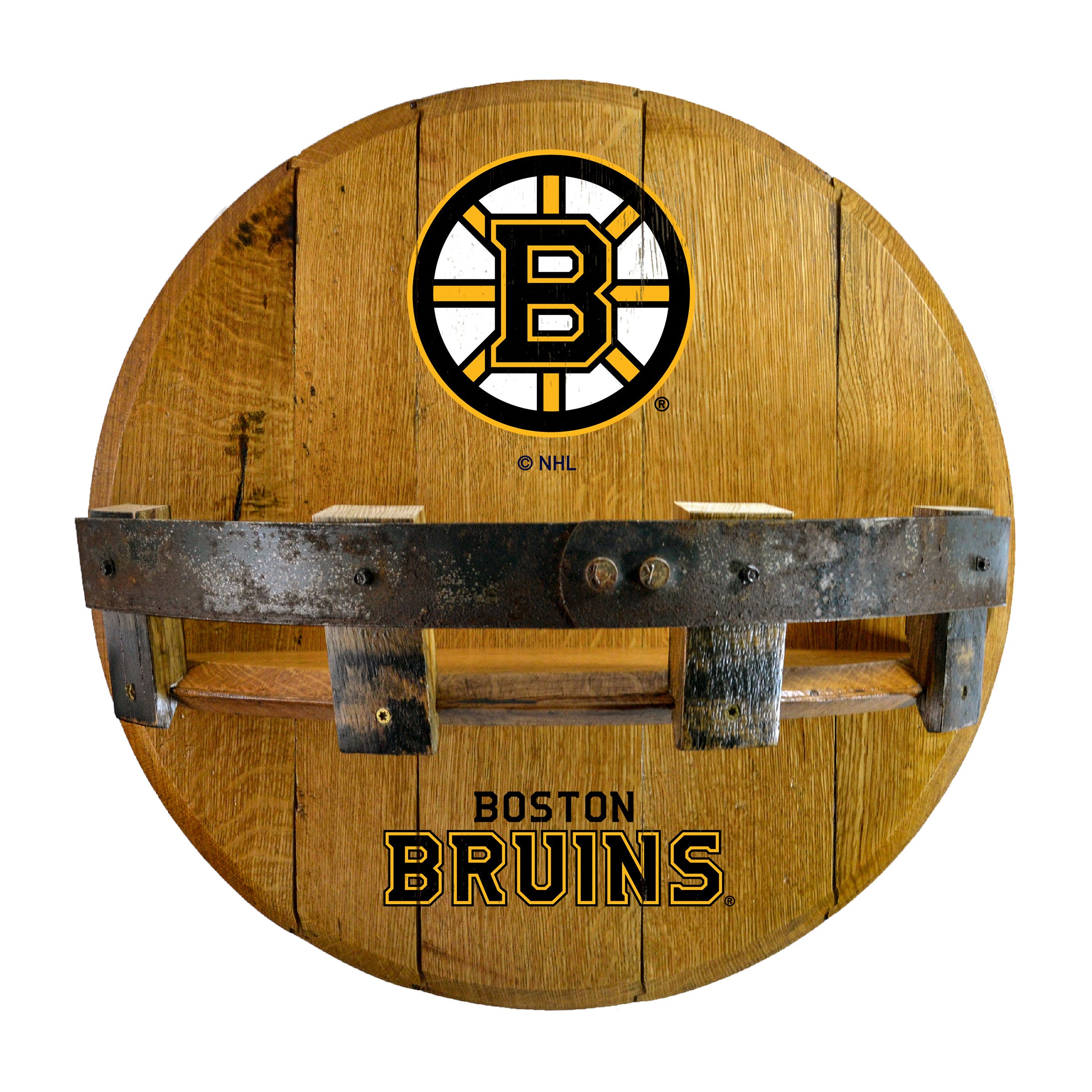 Boston Bruins Oak Bar Shelf