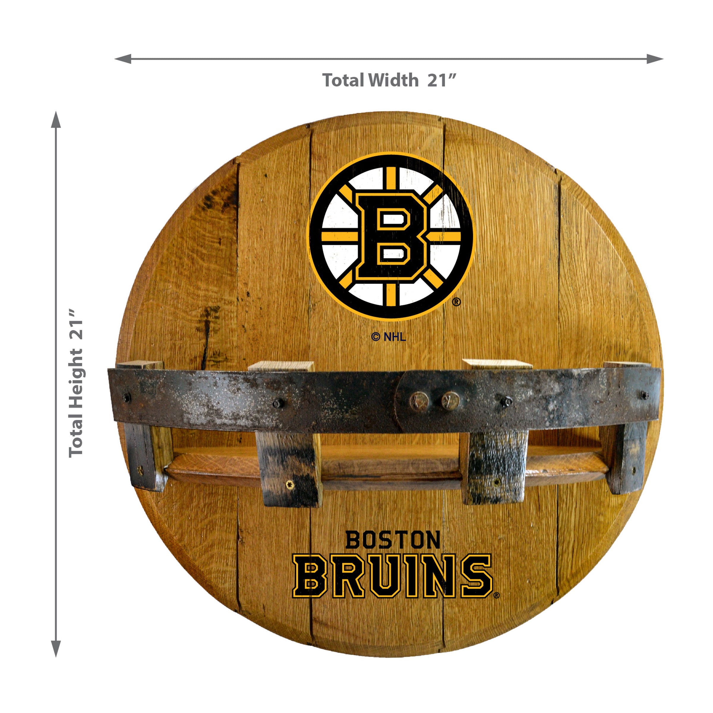 Boston Bruins Oak Bar Shelf