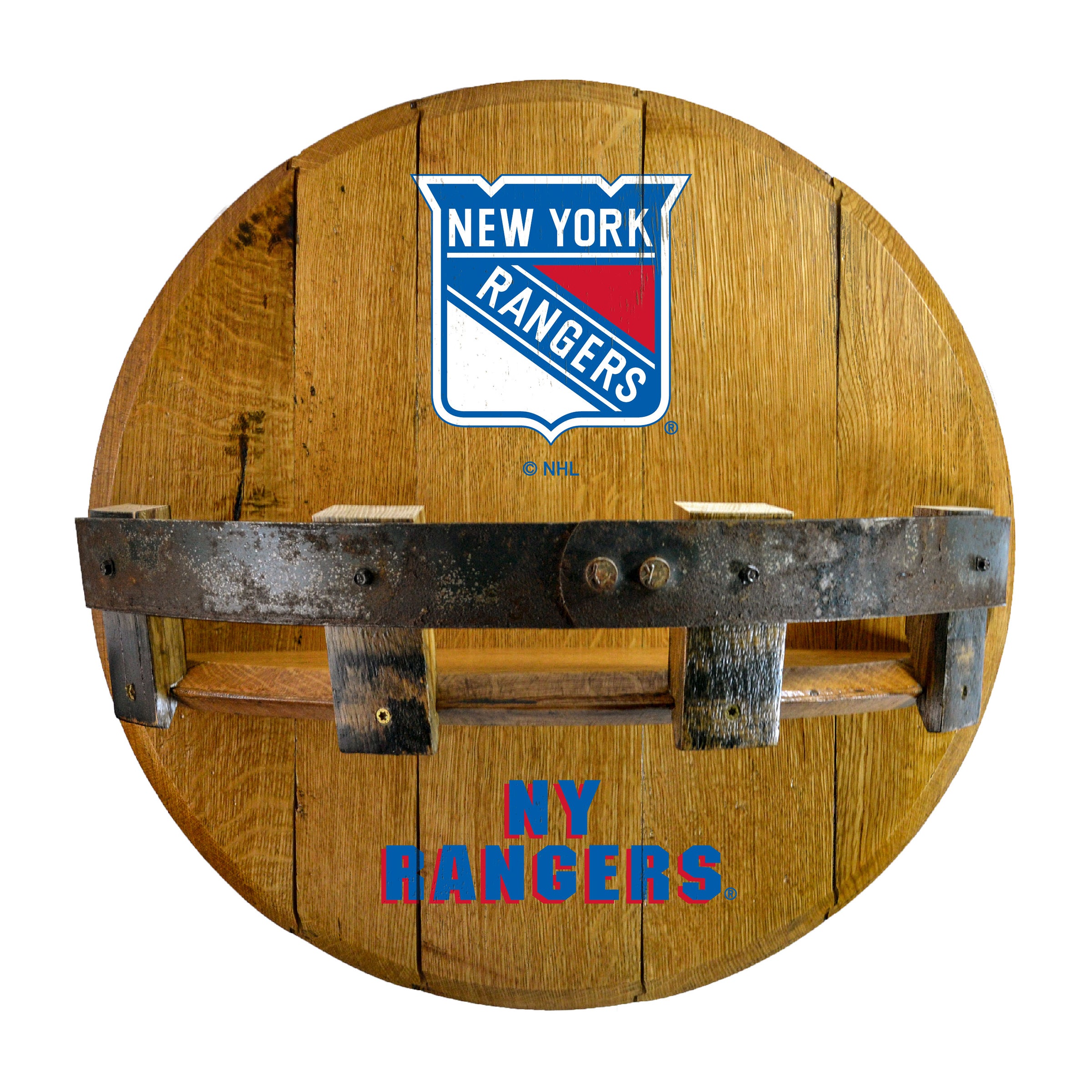 New York Rangers Oak Bar Shelf