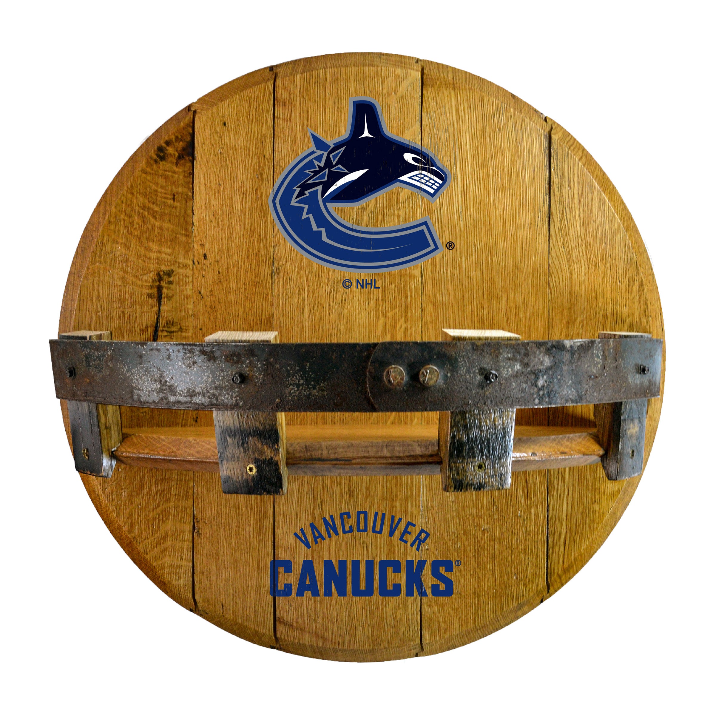 Vancouver Canucks Oak Bar Shelf