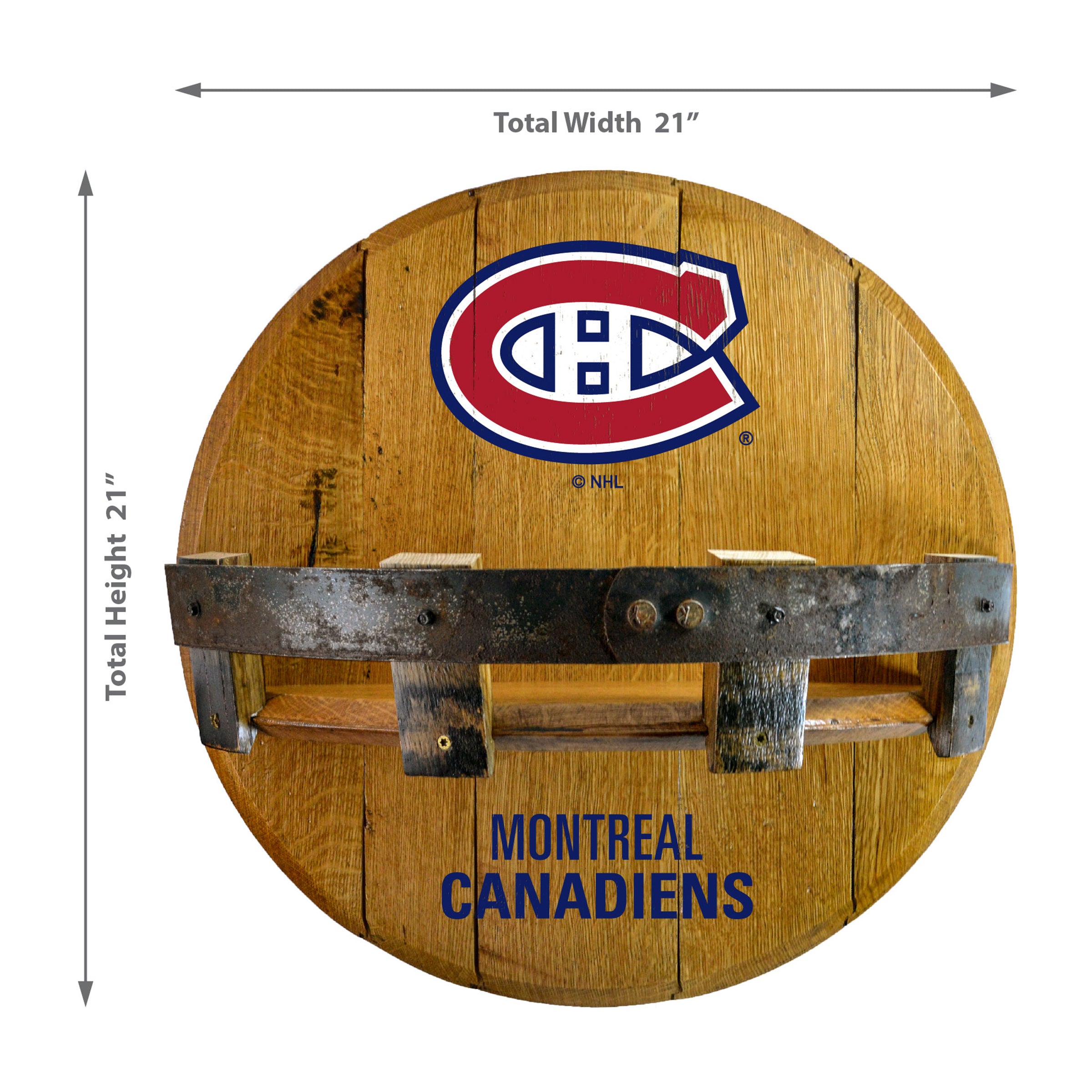 Montreal Canadiens Oak Bar Shelf