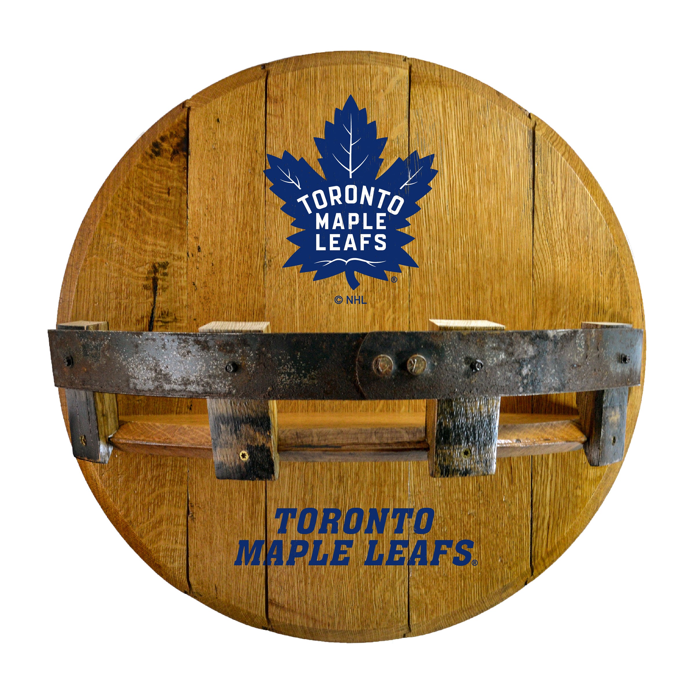 Toronto Maple Leafs Oak Bar Shelf