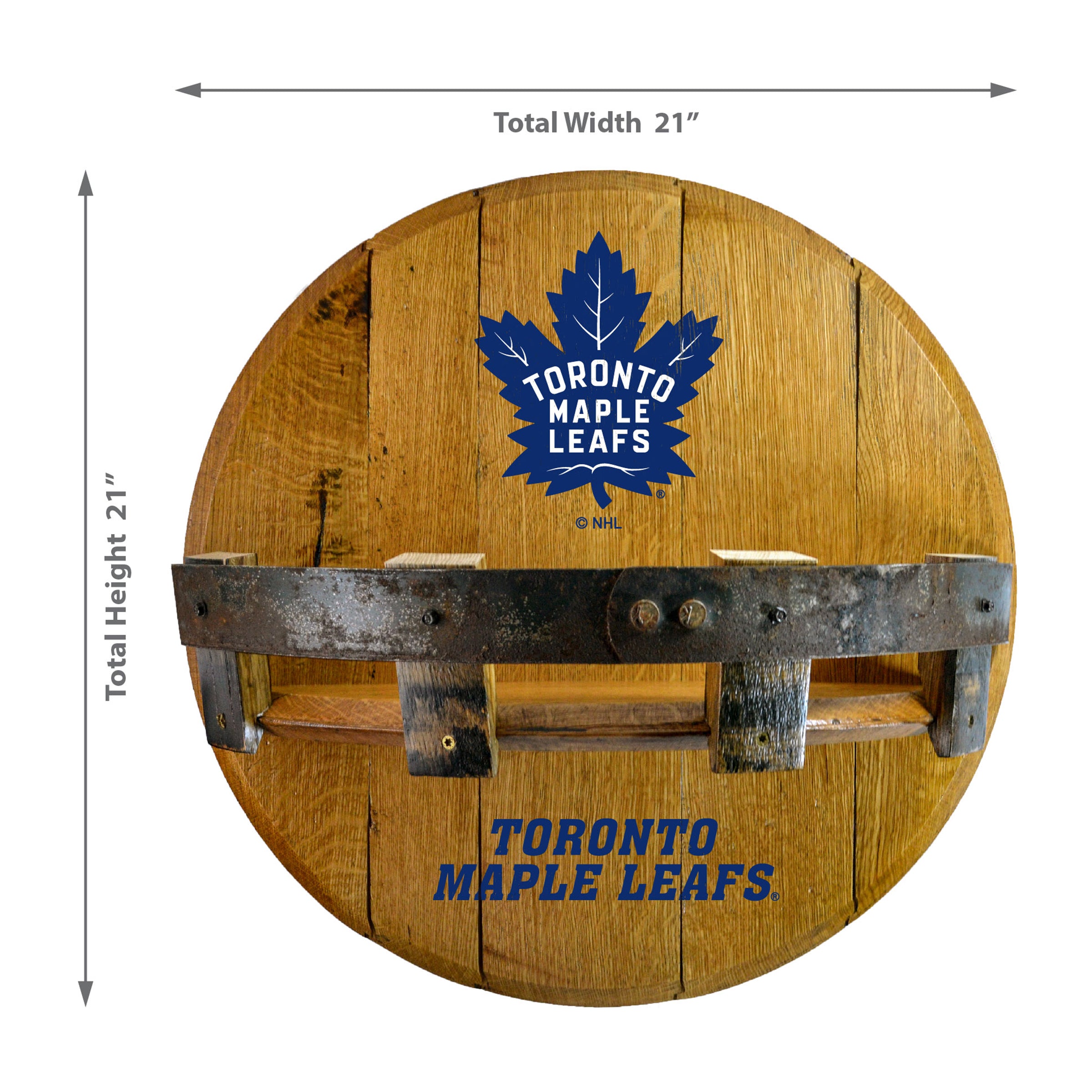 Toronto Maple Leafs Oak Bar Shelf