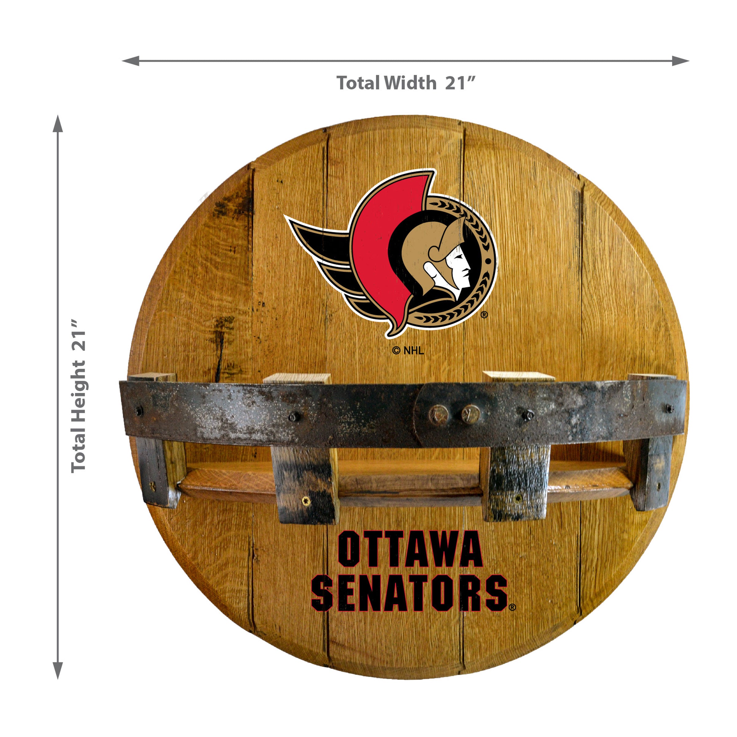 Ottawa Senators Oak Bar Shelf