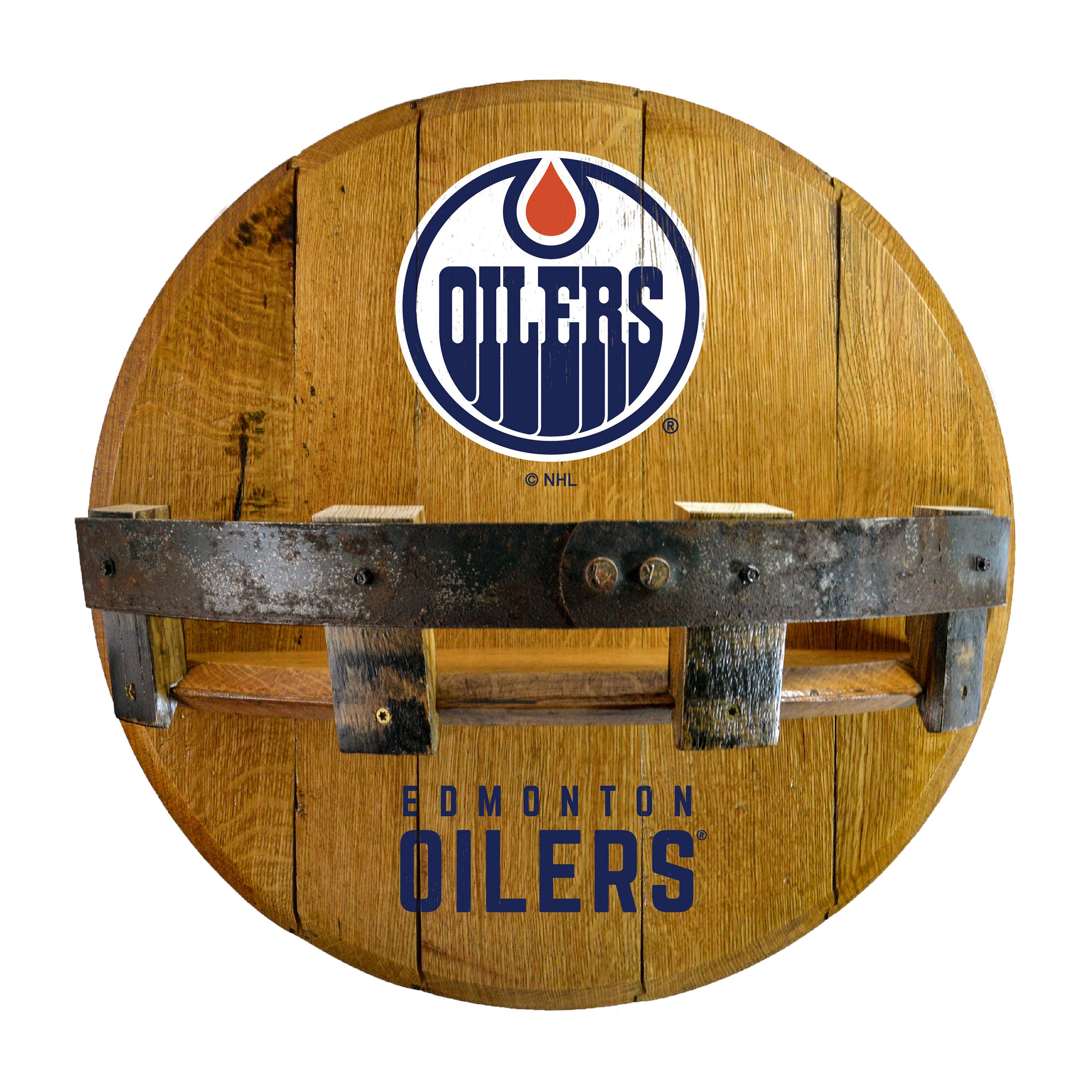 Edmonton Oilers Oak Bar Shelf