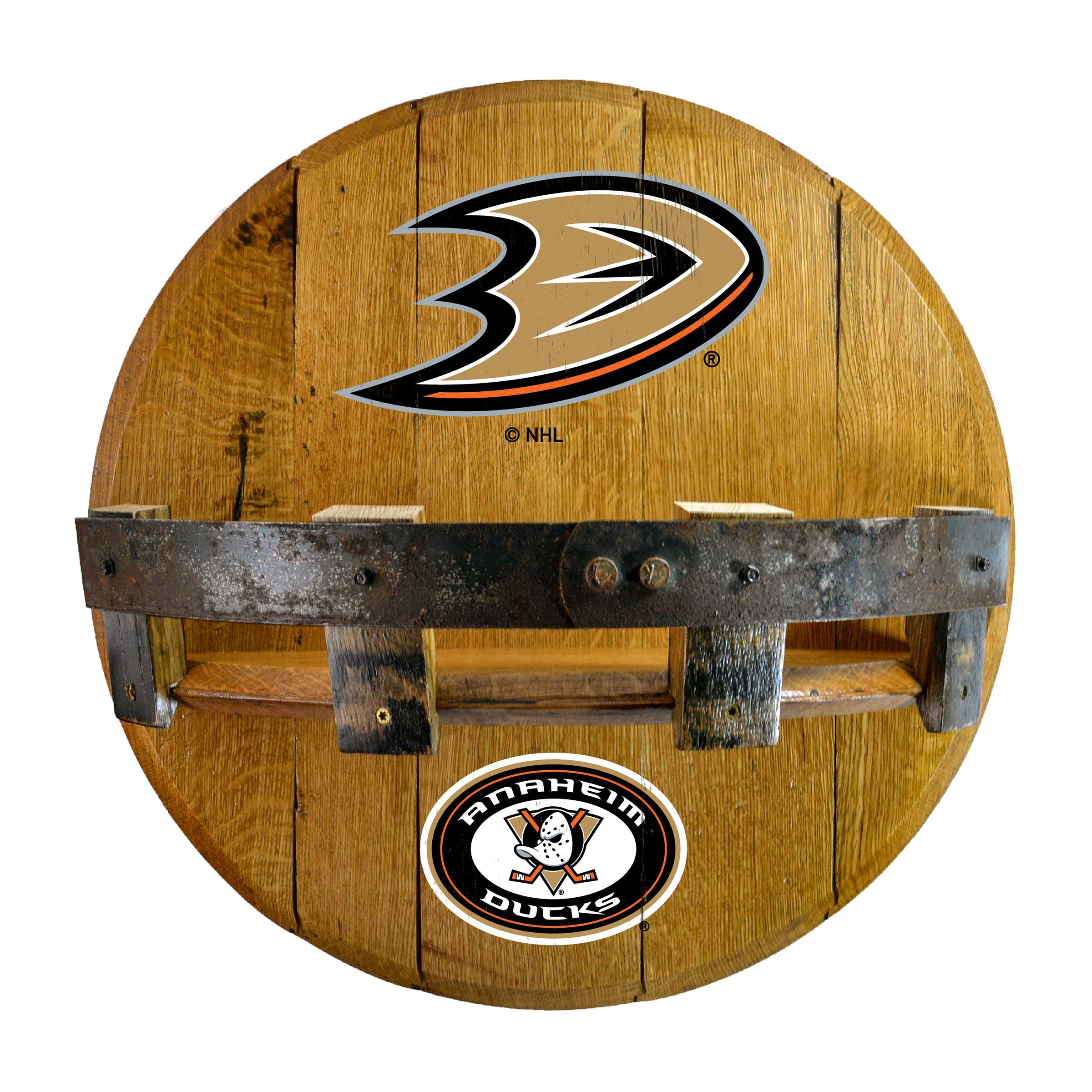 Anaheim Ducks Oak Bar Shelf