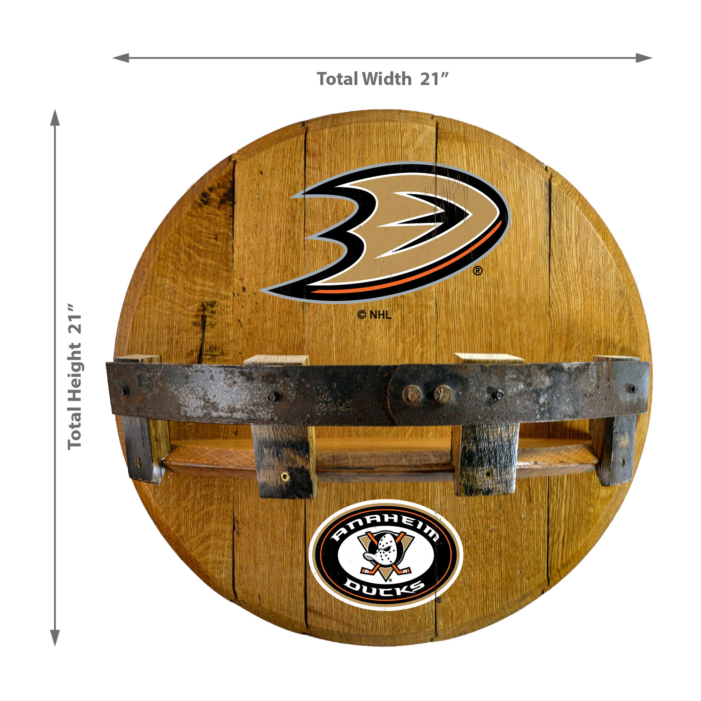 Anaheim Ducks Oak Bar Shelf