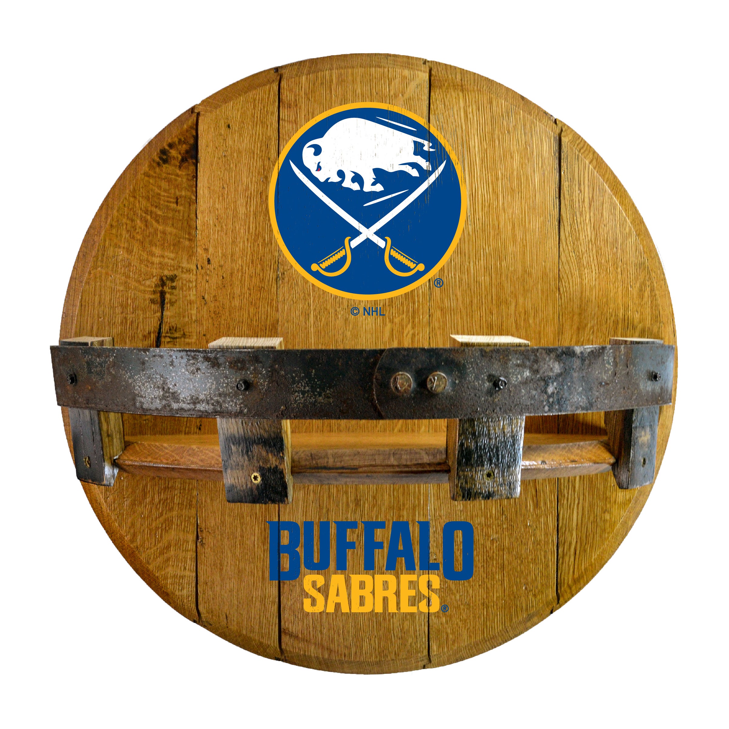 Buffalo Sabres Oak Bar Shelf