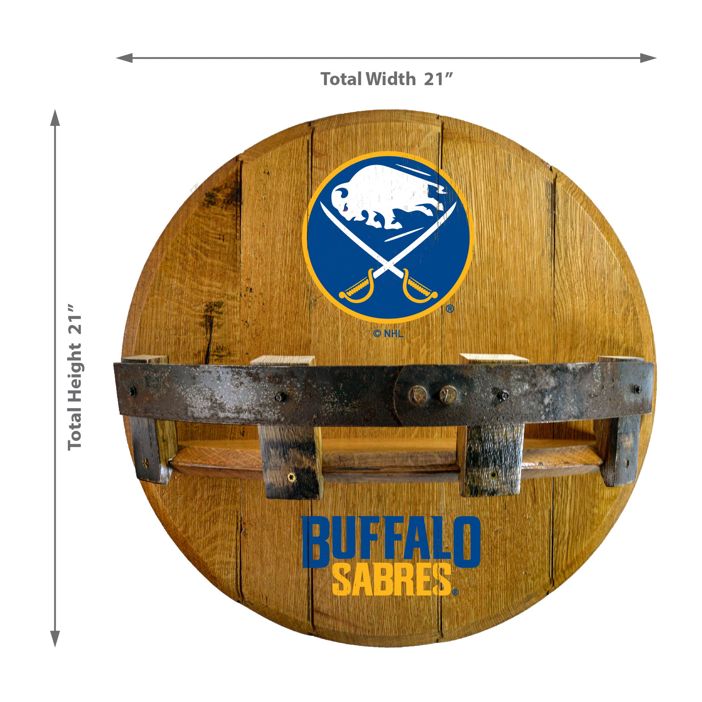 Buffalo Sabres Oak Bar Shelf