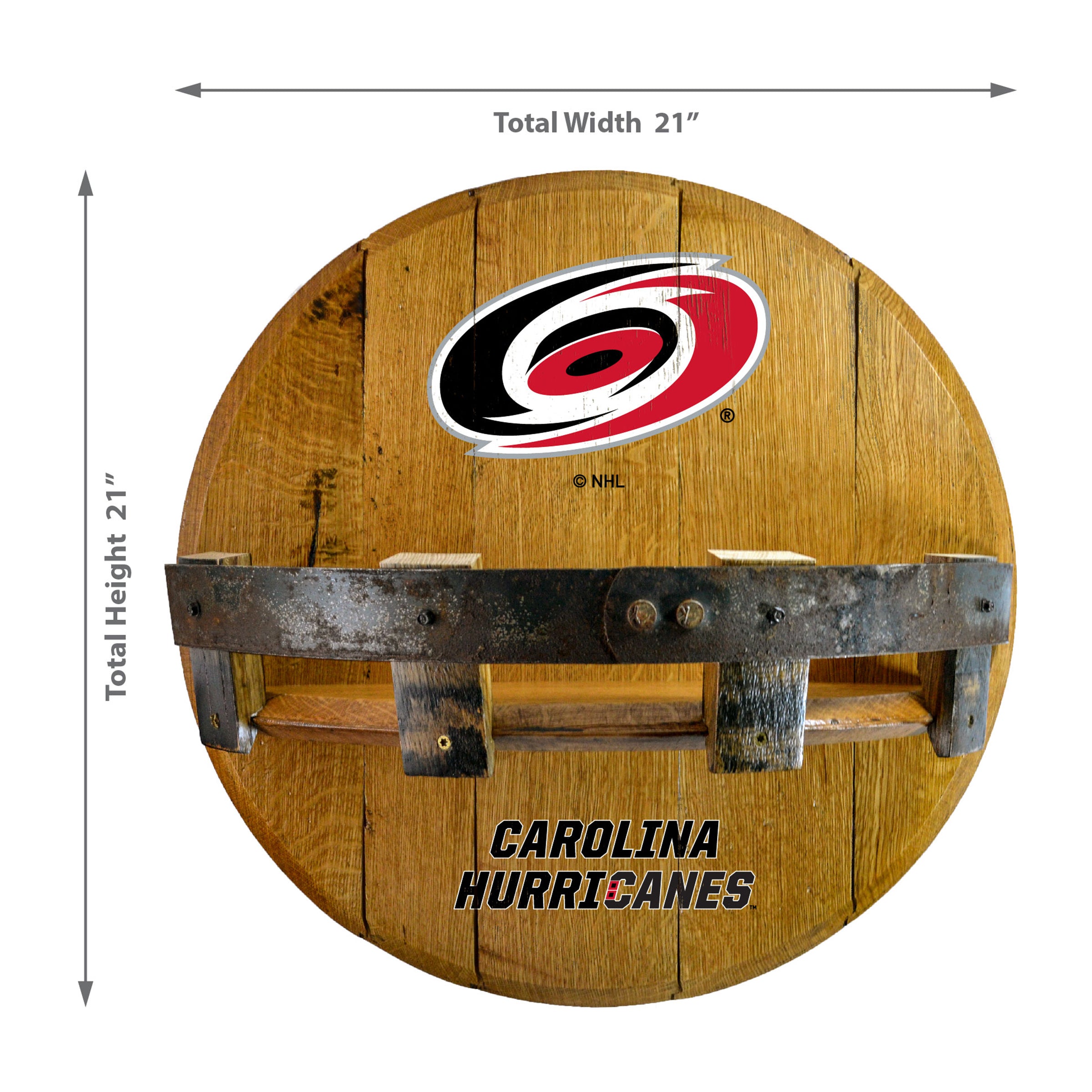 Carolina Hurricanes Oak Bar Shelf