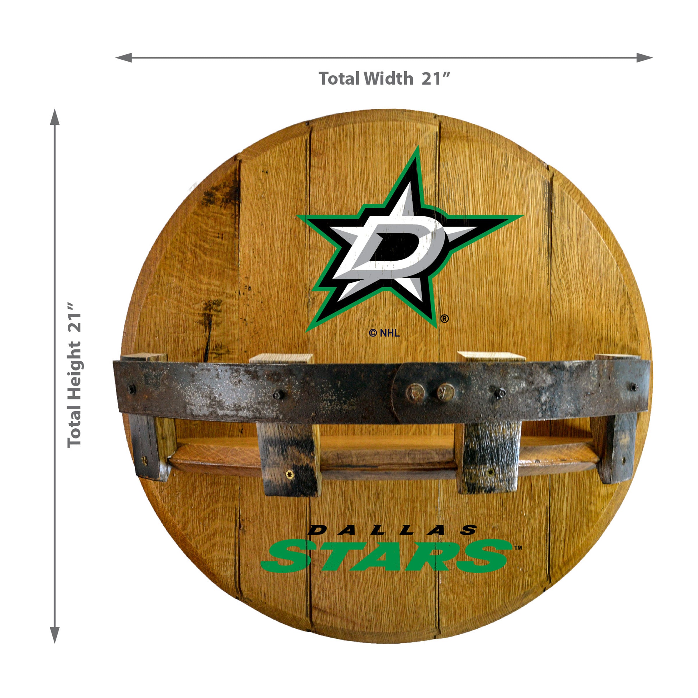 Dallas Stars Oak Bar Shelf