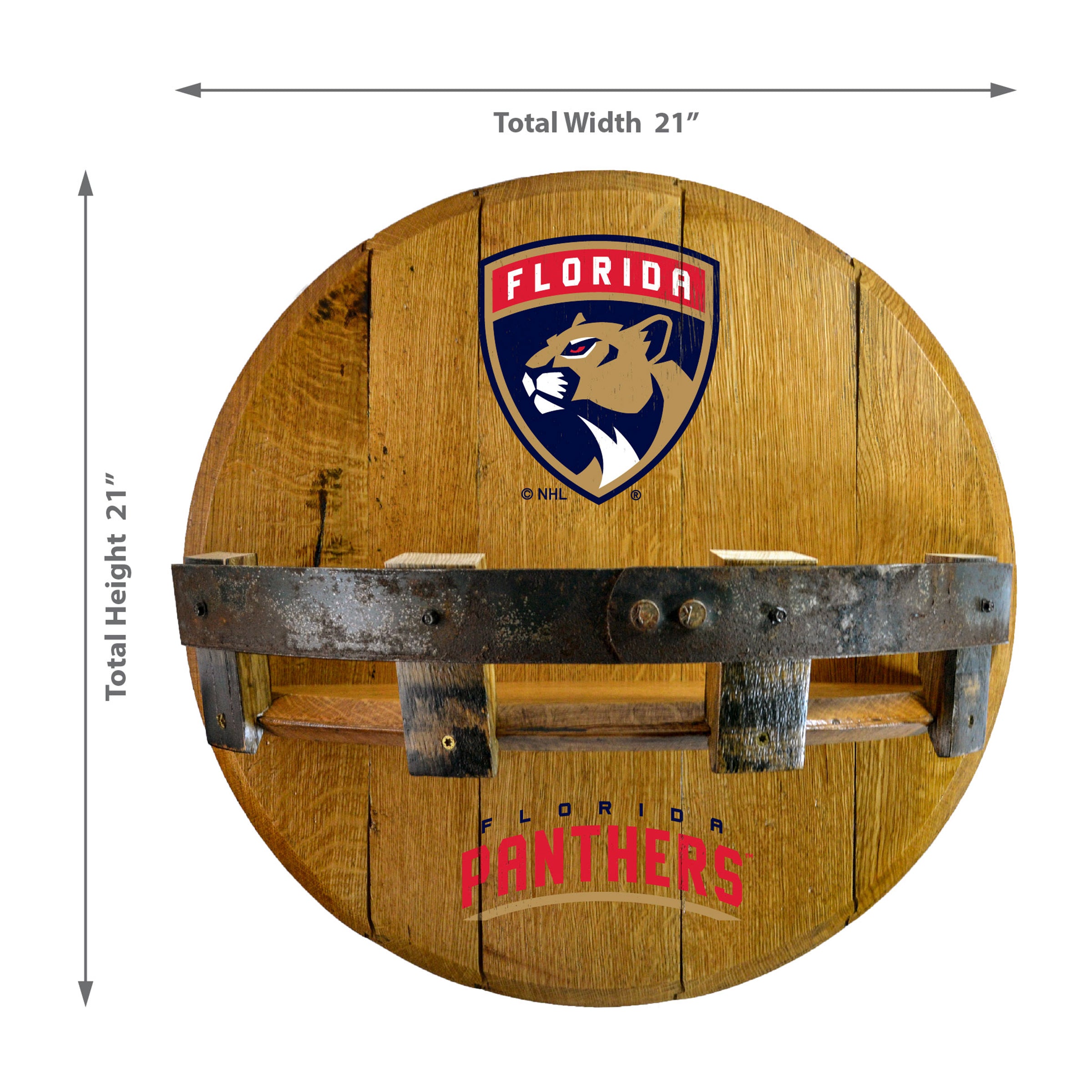 Florida Panthers Oak Bar Shelf