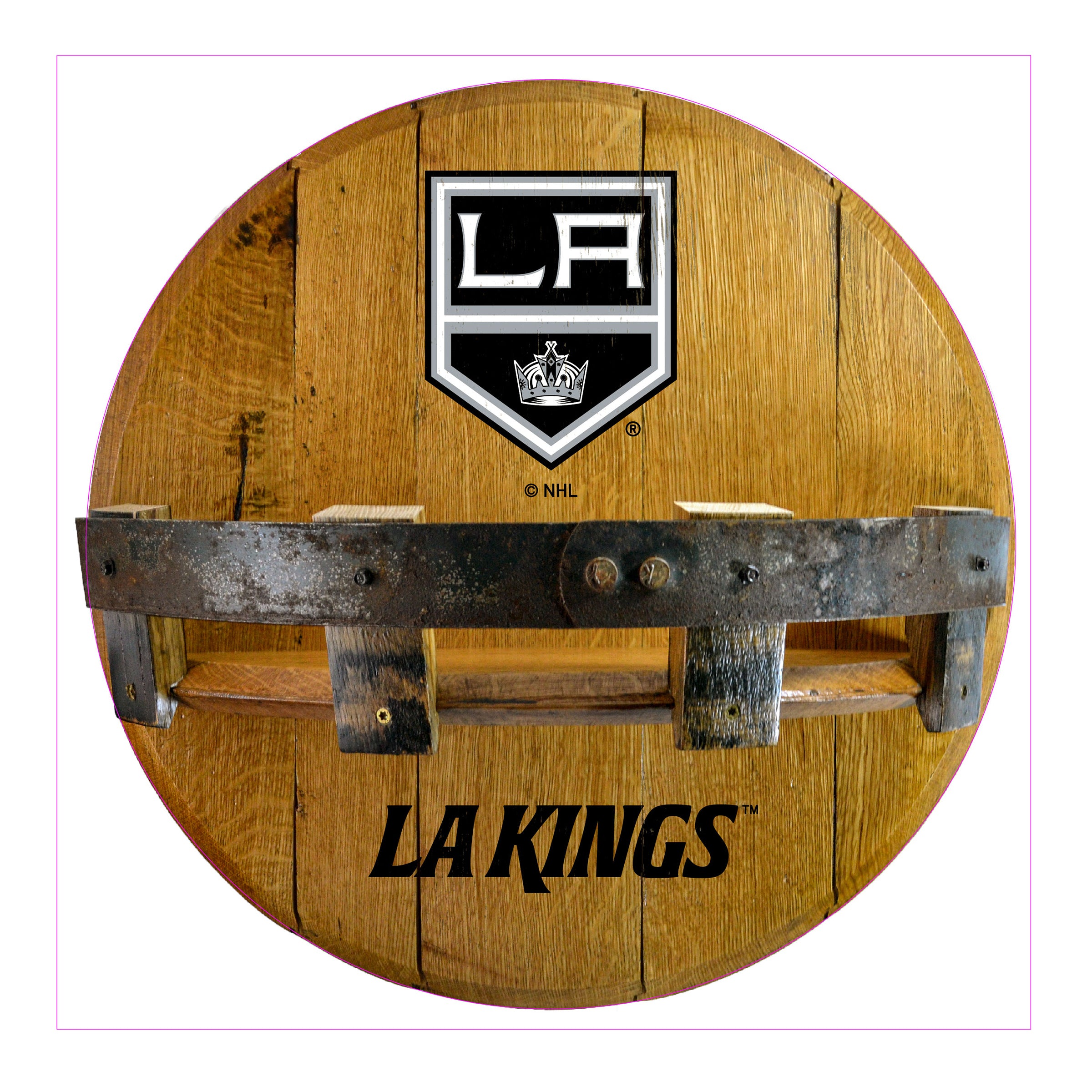 Los Angeles Kings Oak Bar Shelf