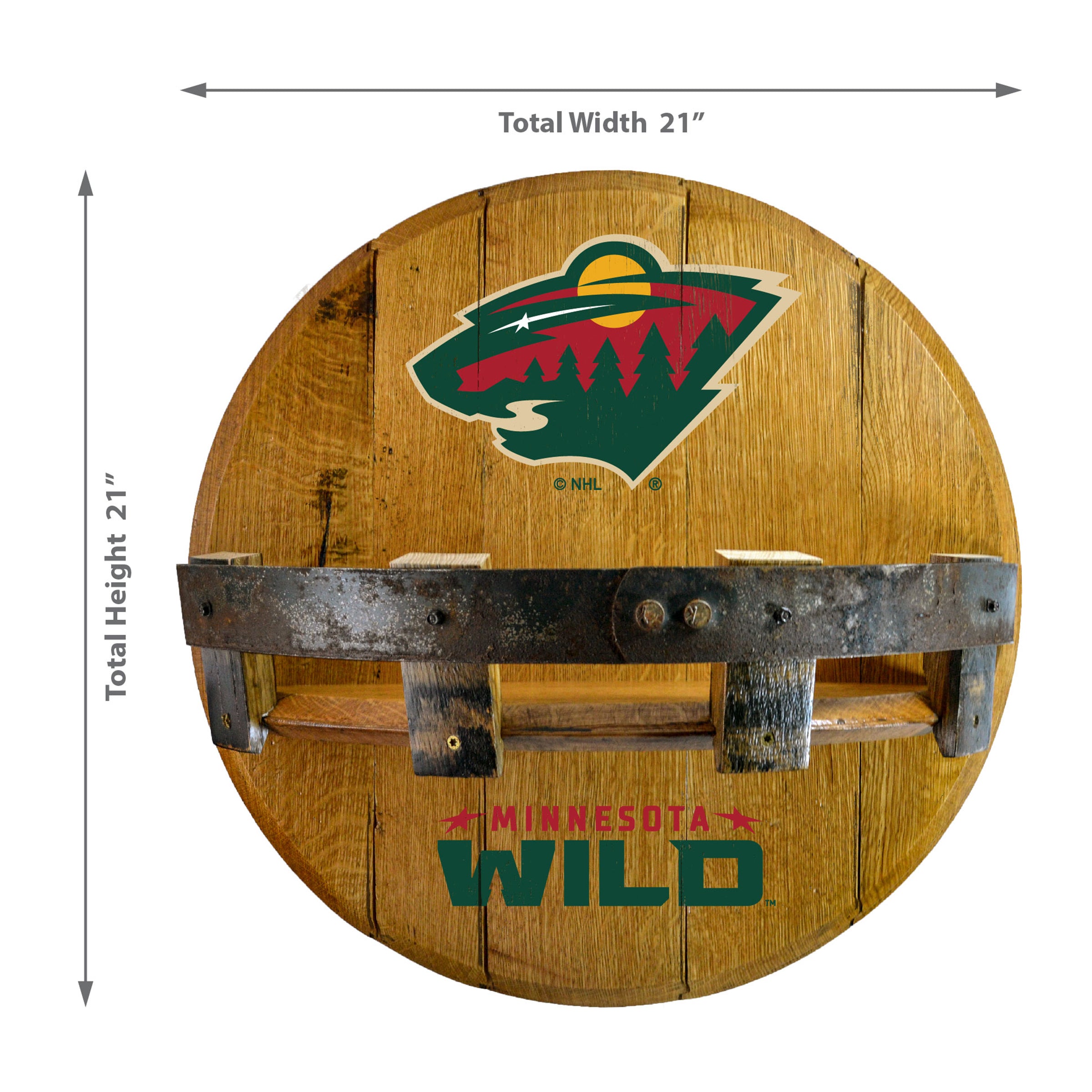 Minnesota Wild Oak Bar Shelf