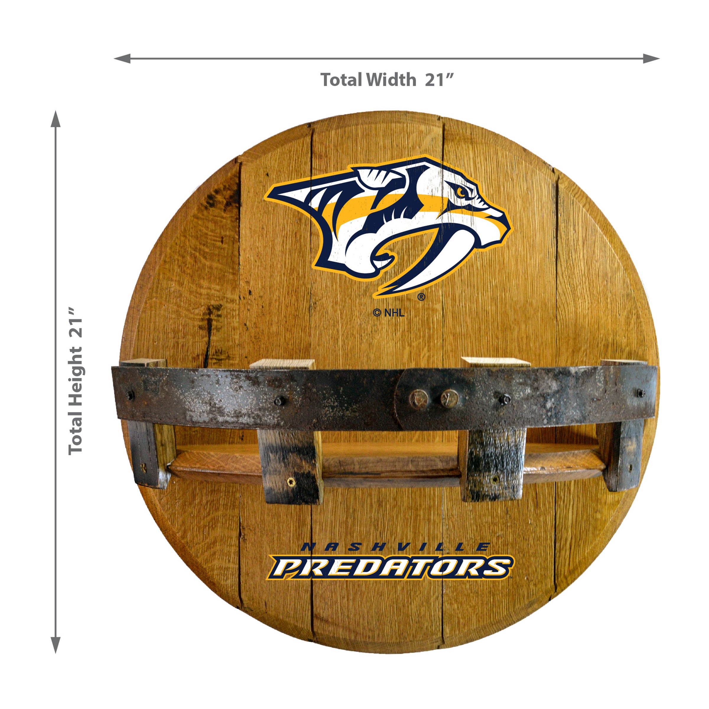 Nashville Predators Oak Bar Shelf