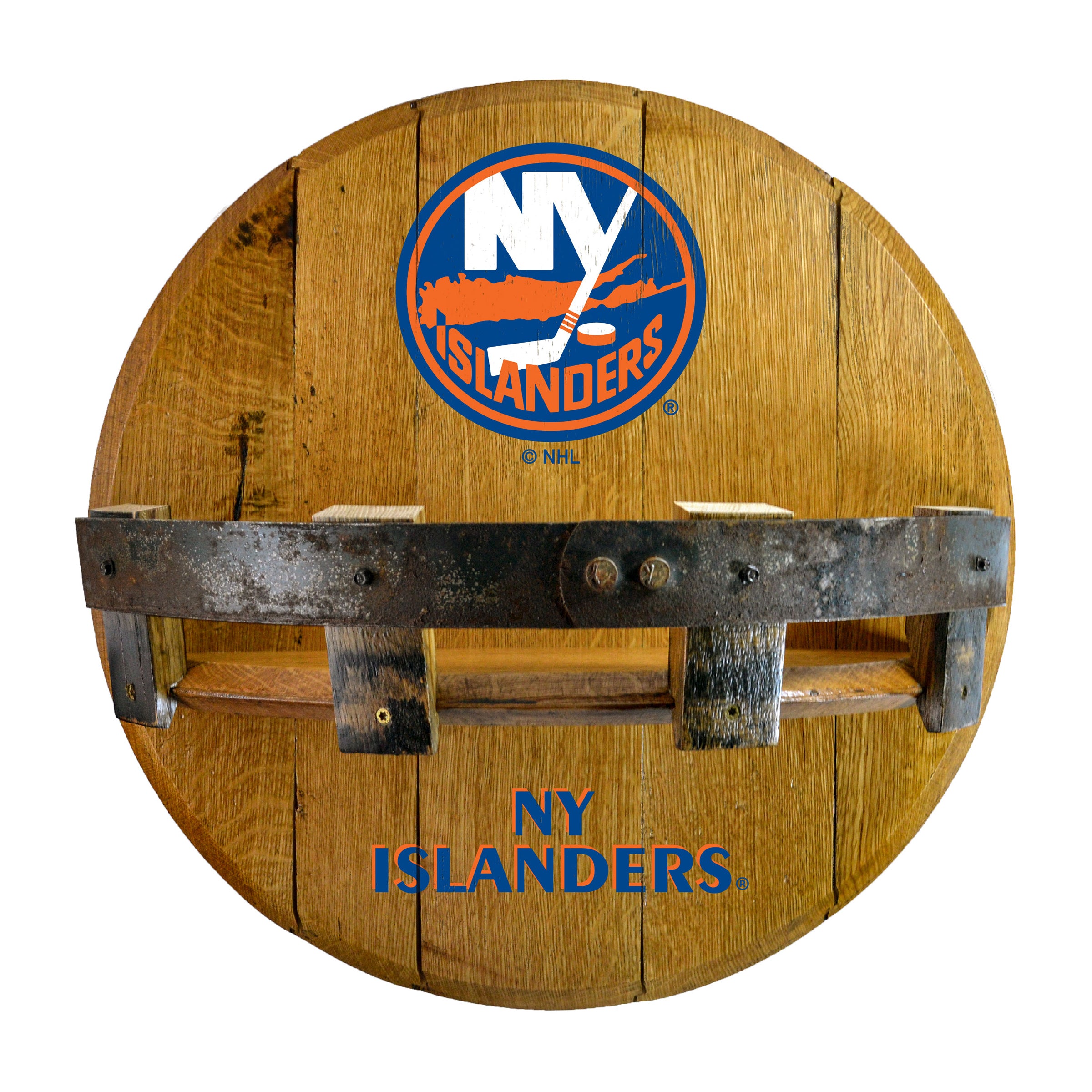 New York Islanders Oak Bar Shelf