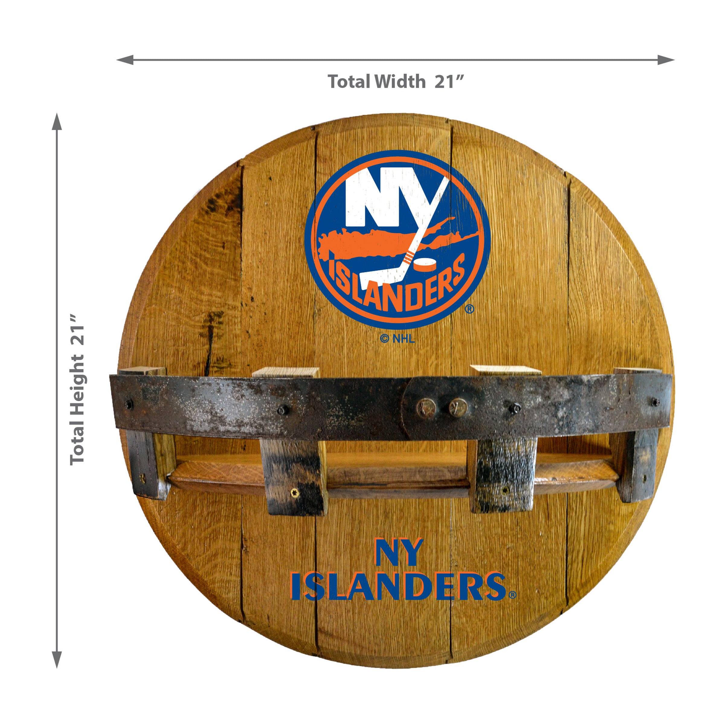 New York Islanders Oak Bar Shelf