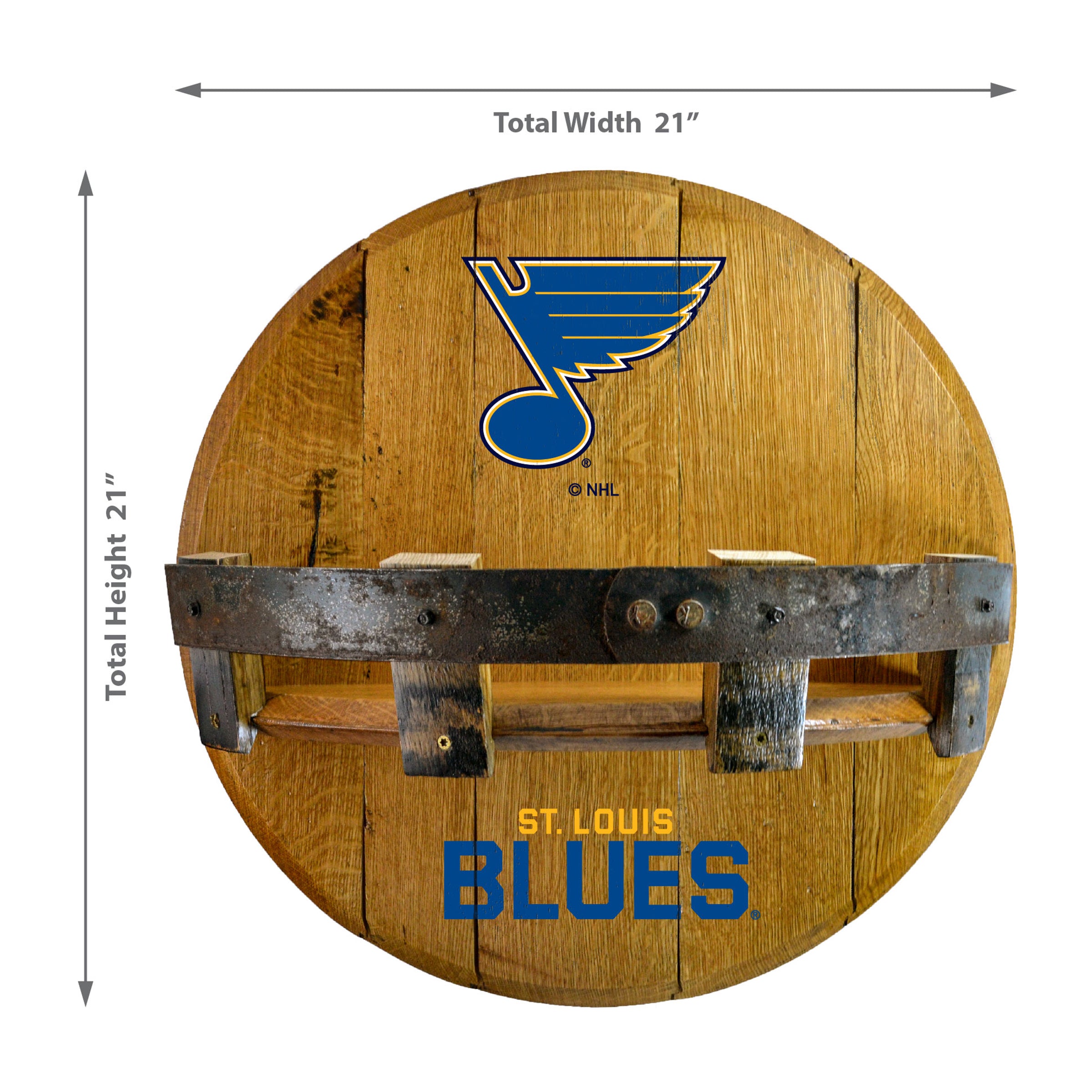 St. Louis Blues Oak Bar Shelf