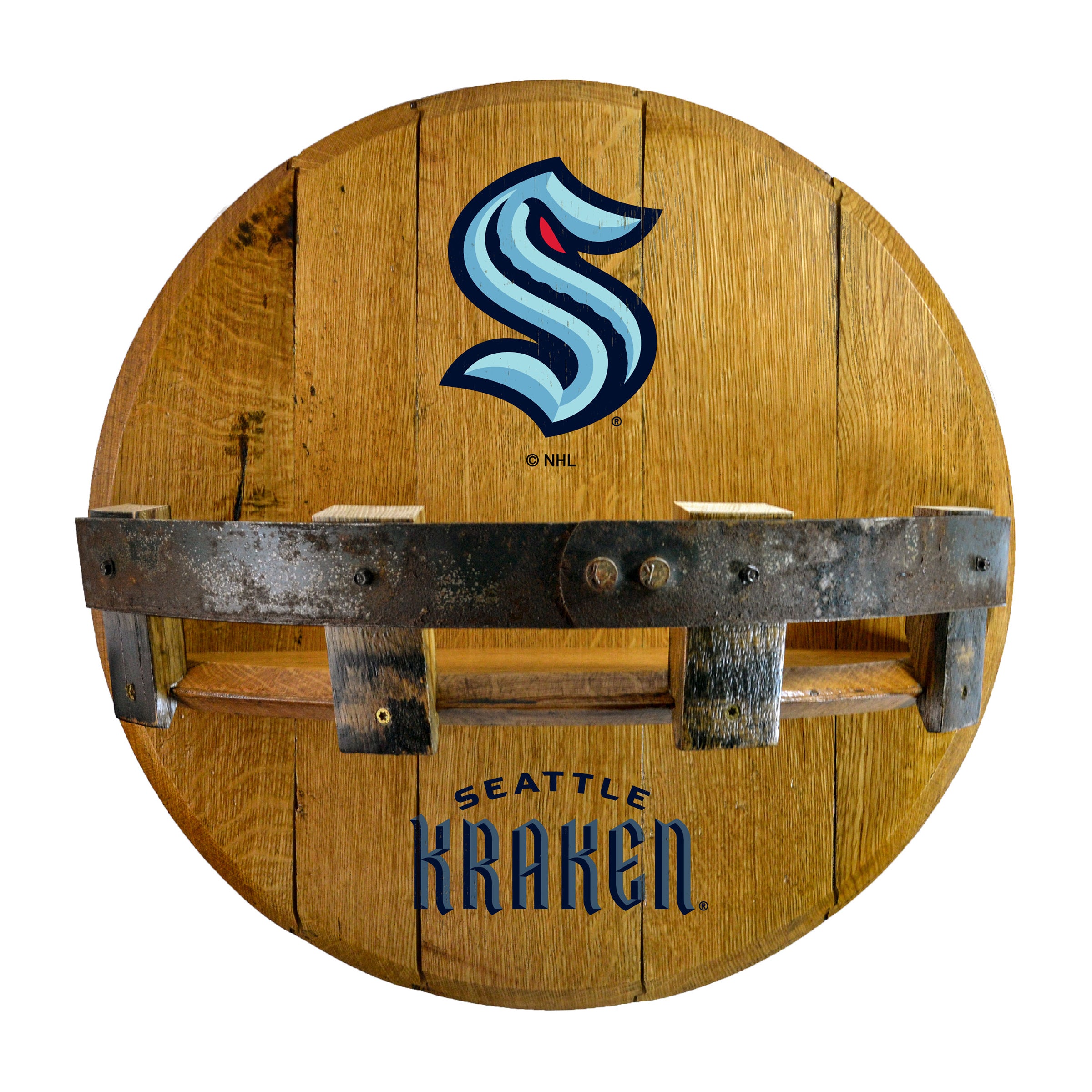 Seattle Kraken Oak Bar Shelf