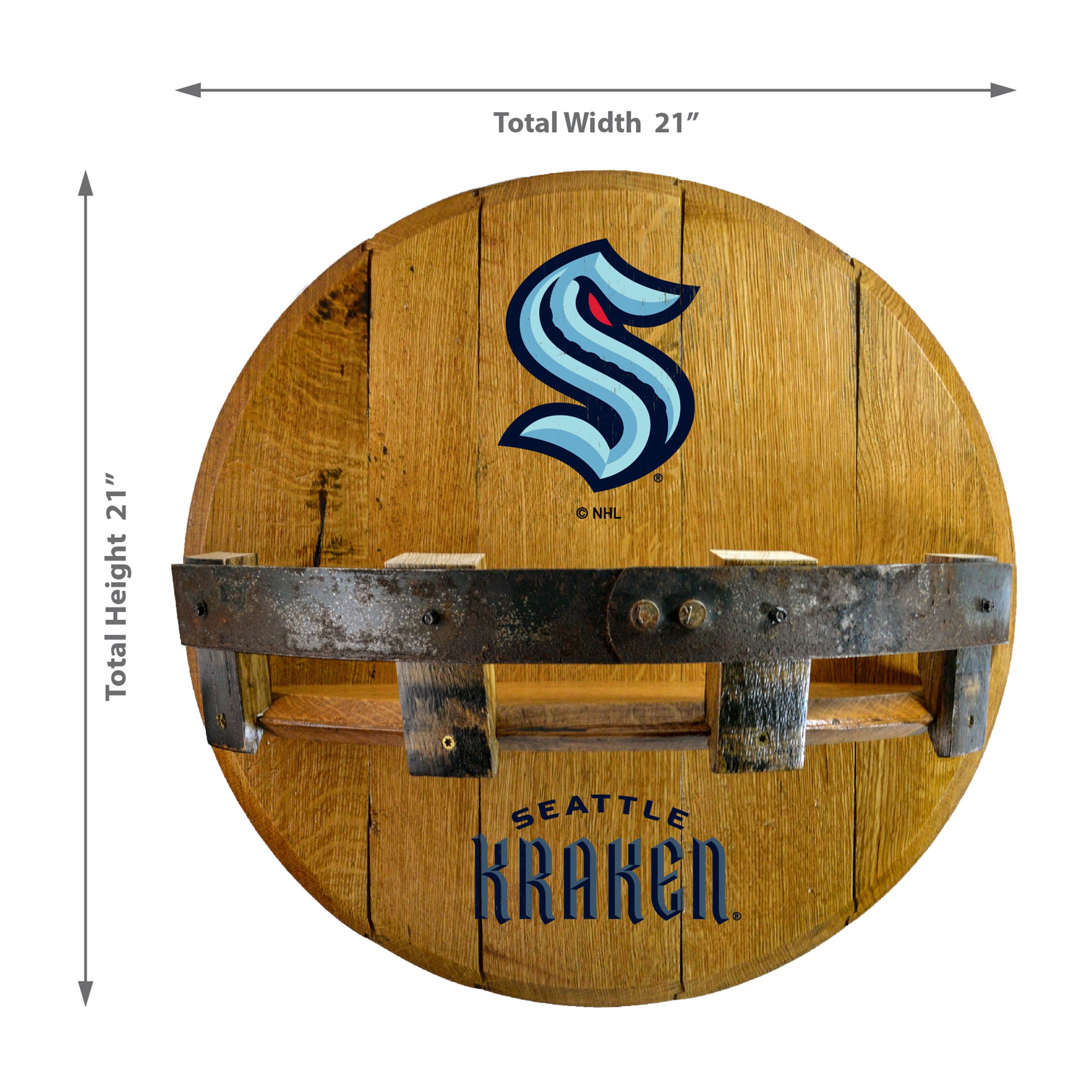 Seattle Kraken Oak Bar Shelf