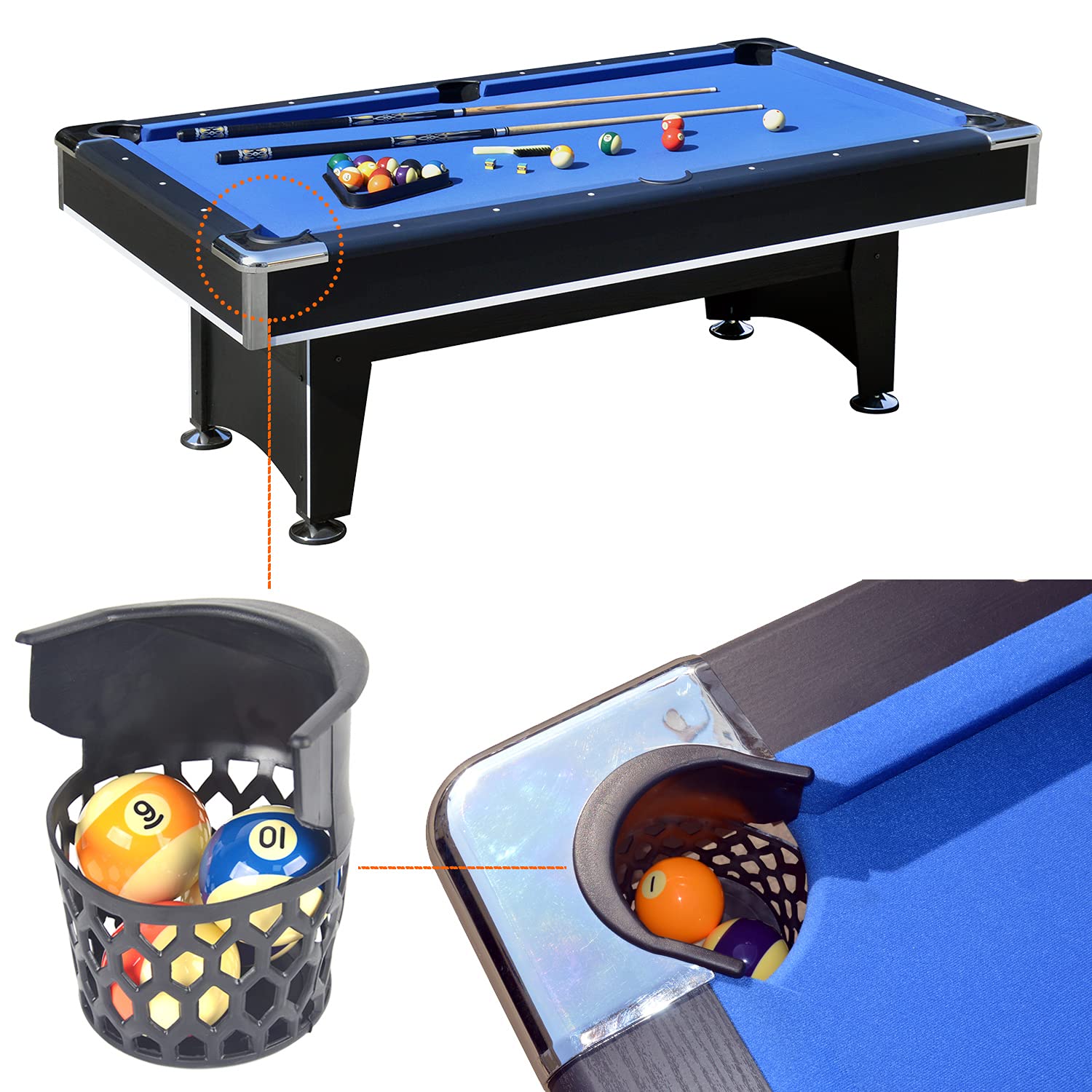 Pool Table Pockets Replacement Pockets for Billiard Table