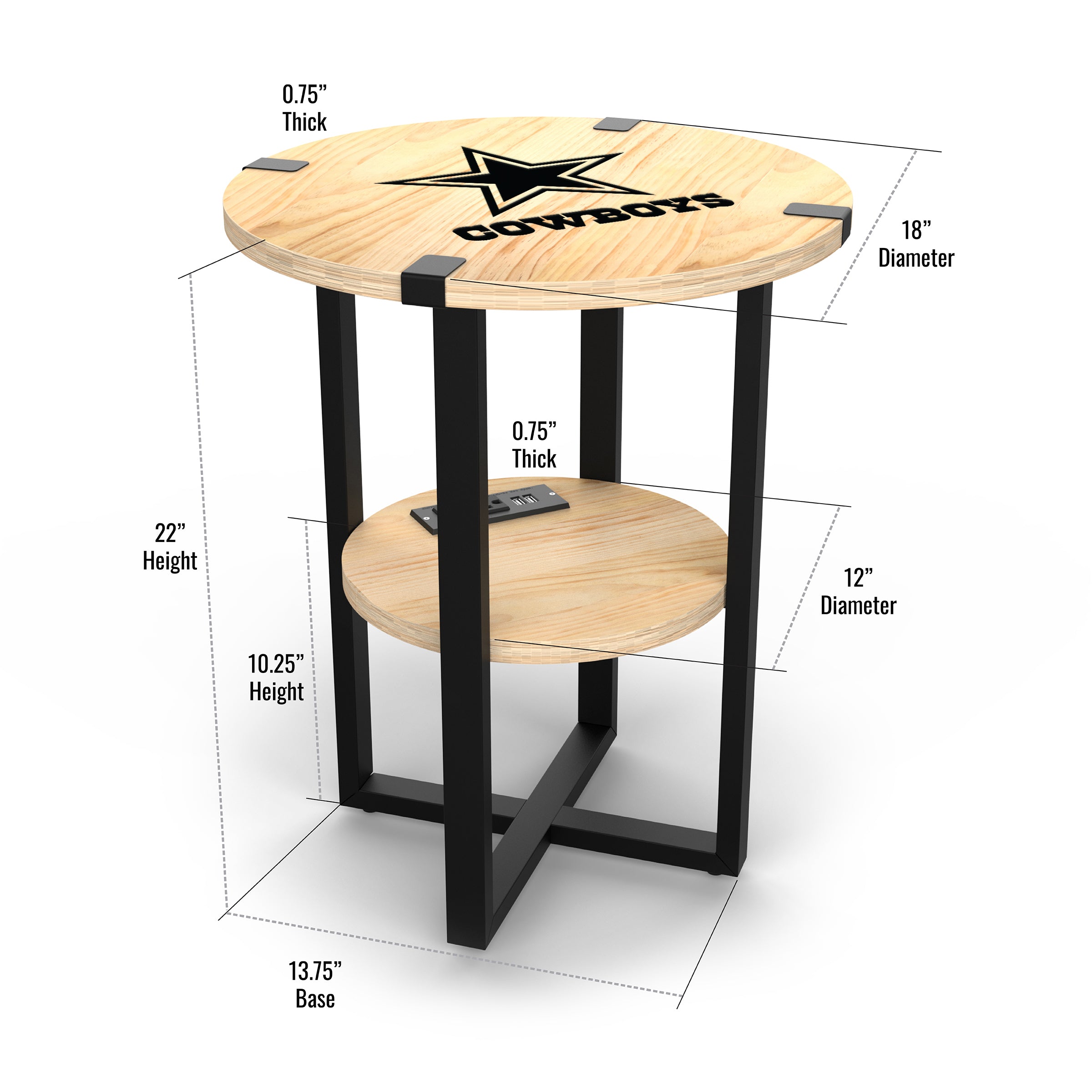 Green Bay Packers Side table with Charger