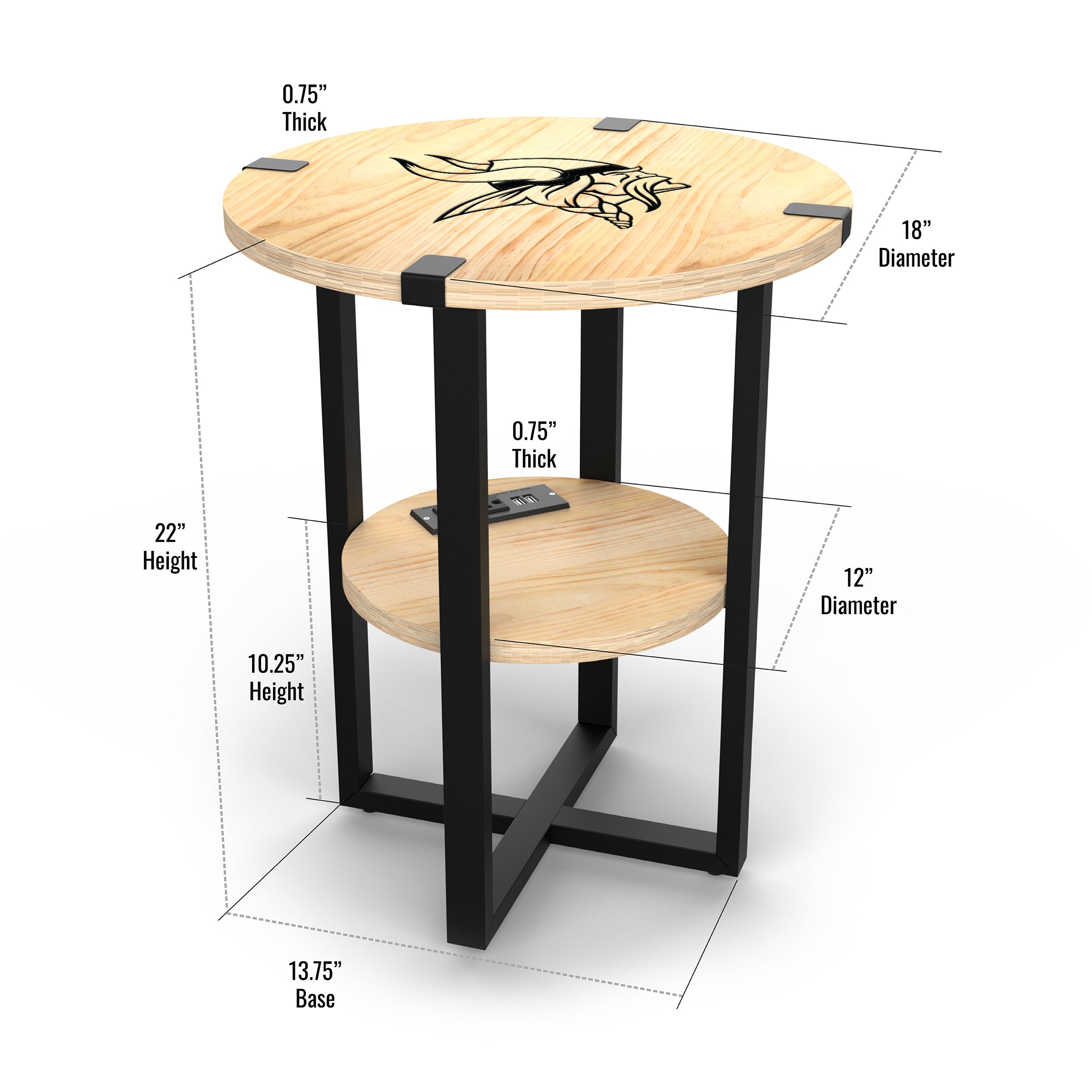 Minnesota Vikings Side table with Charger