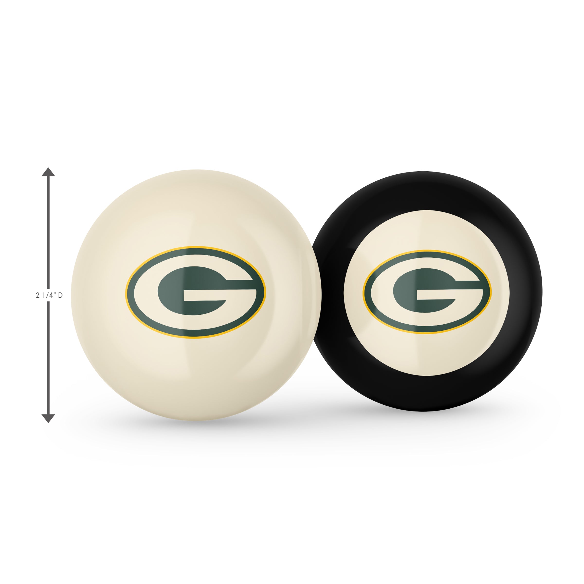 Green Bay Packers Logo Cue Ball & 8 Ball