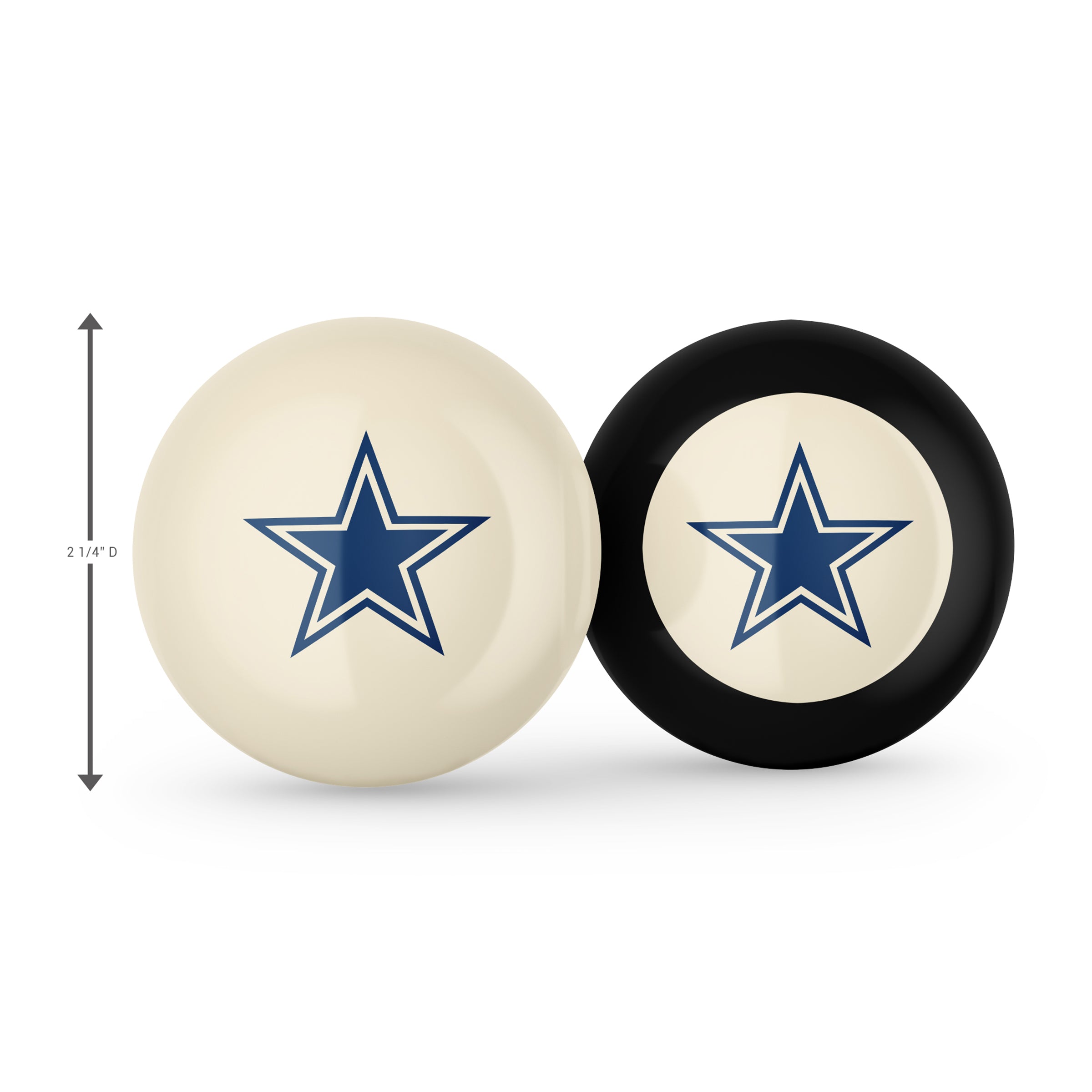 Dallas Cowboys Logo Cue Ball & 8 Ball