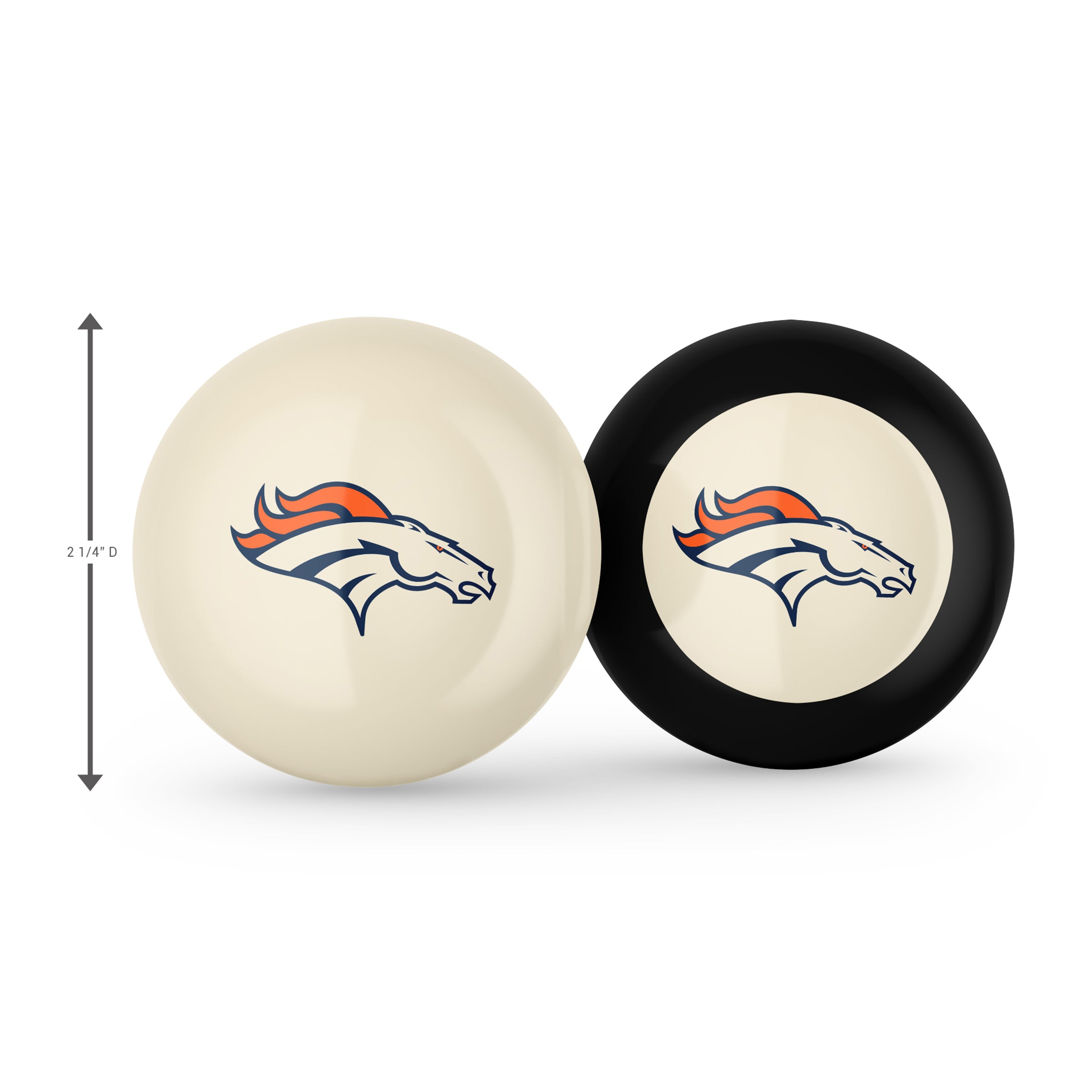 Denver Broncos Logo Cue Ball & 8 Ball