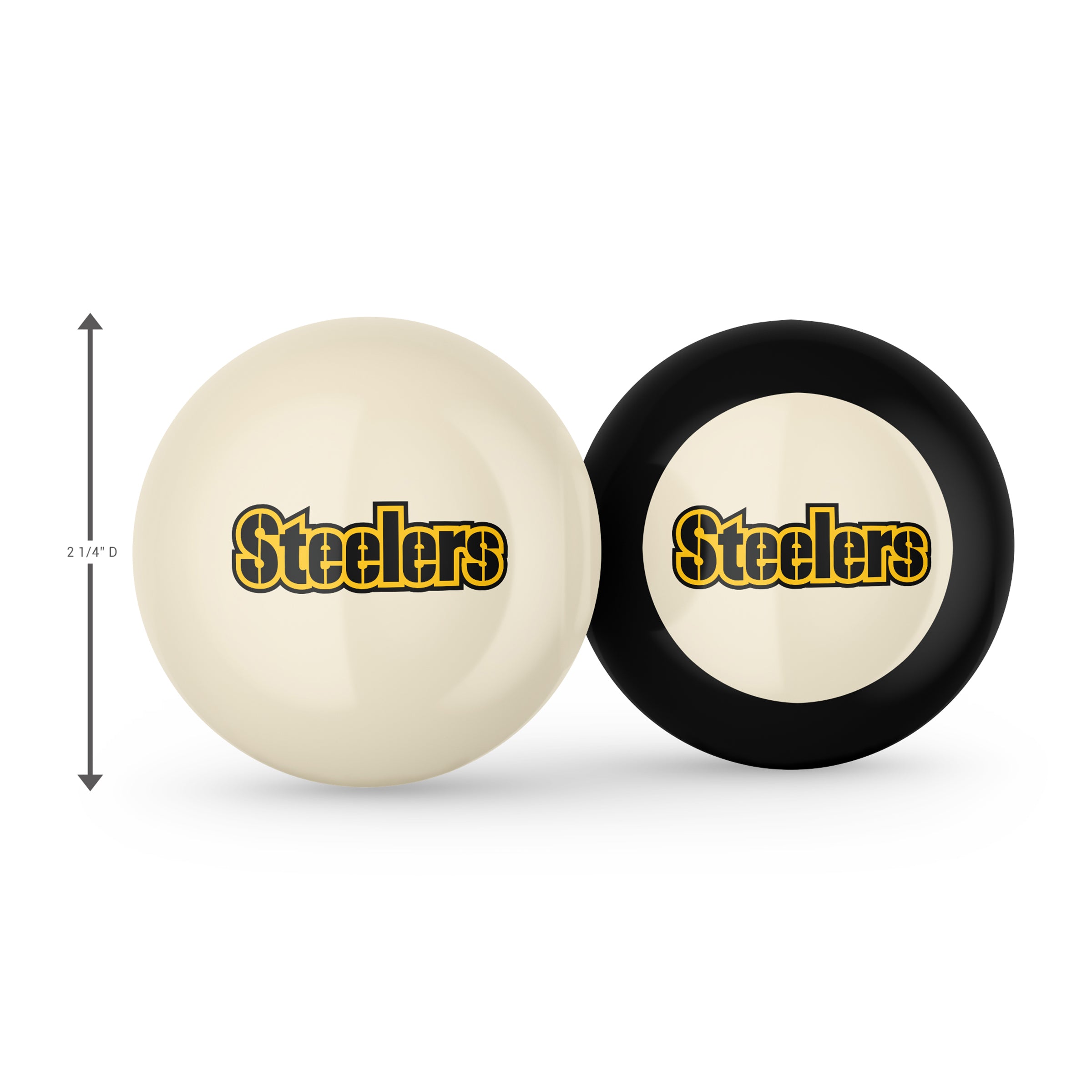 Pittsburgh Steelers Logo Cue Ball & 8 Ball