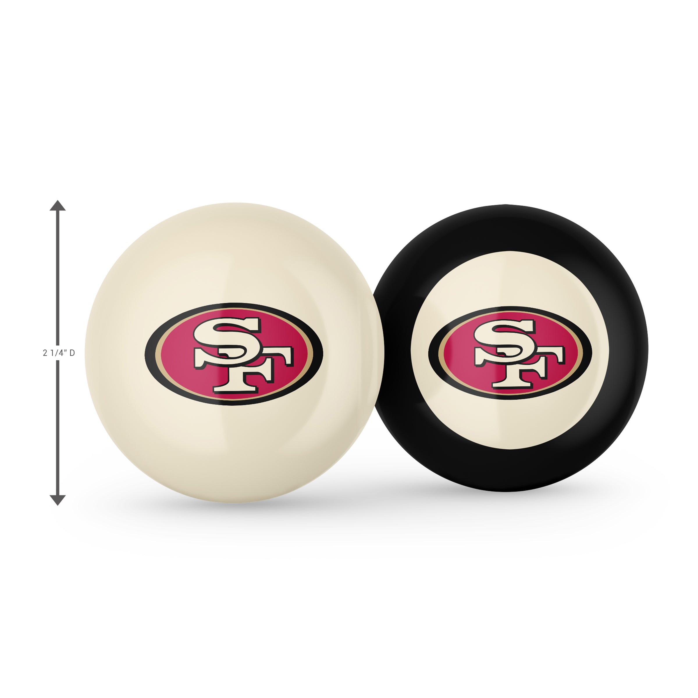 San Francisco 49ers Logo Cue Ball & 8 Ball