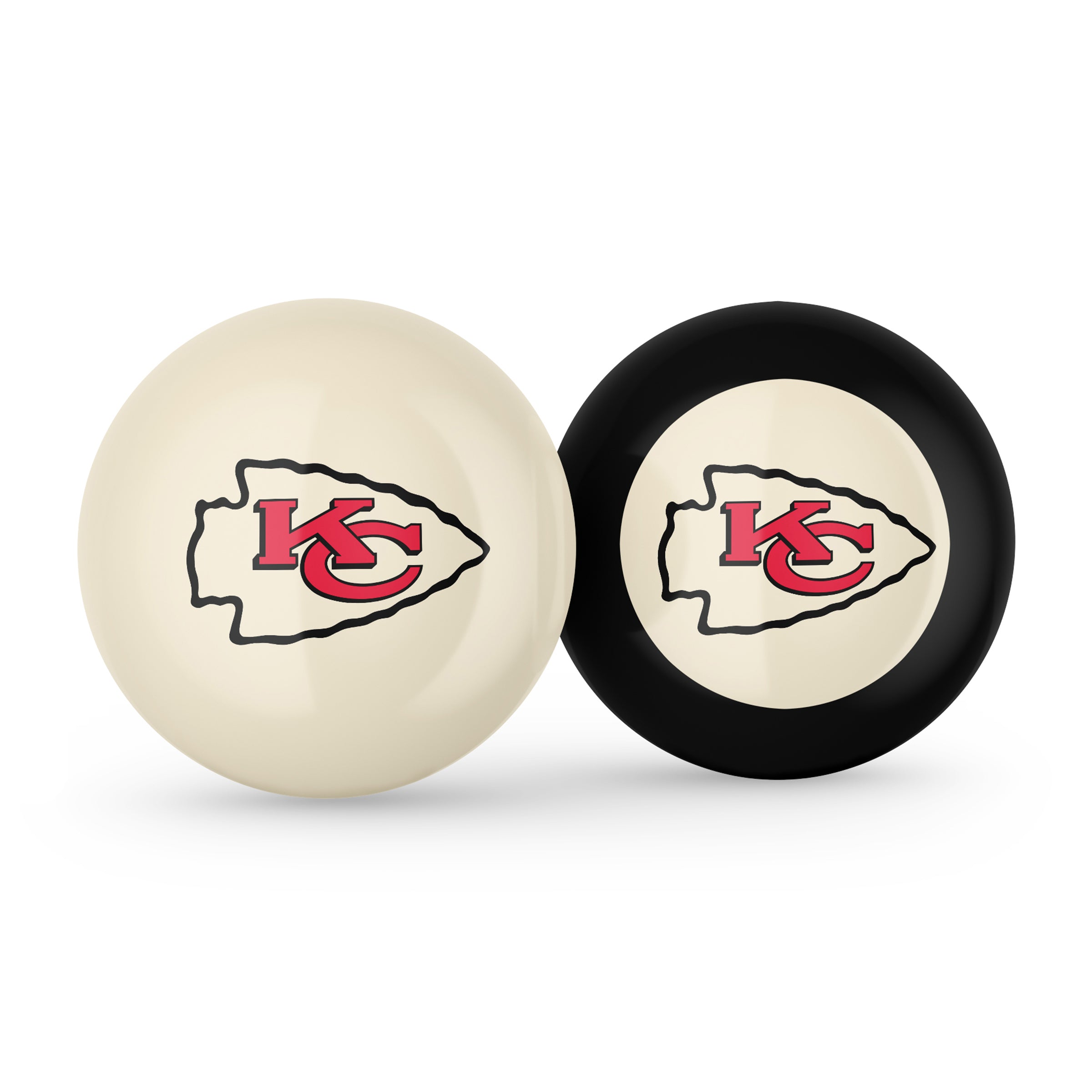 Kansas City Chiefs Logo Cue Ball & 8 Ball