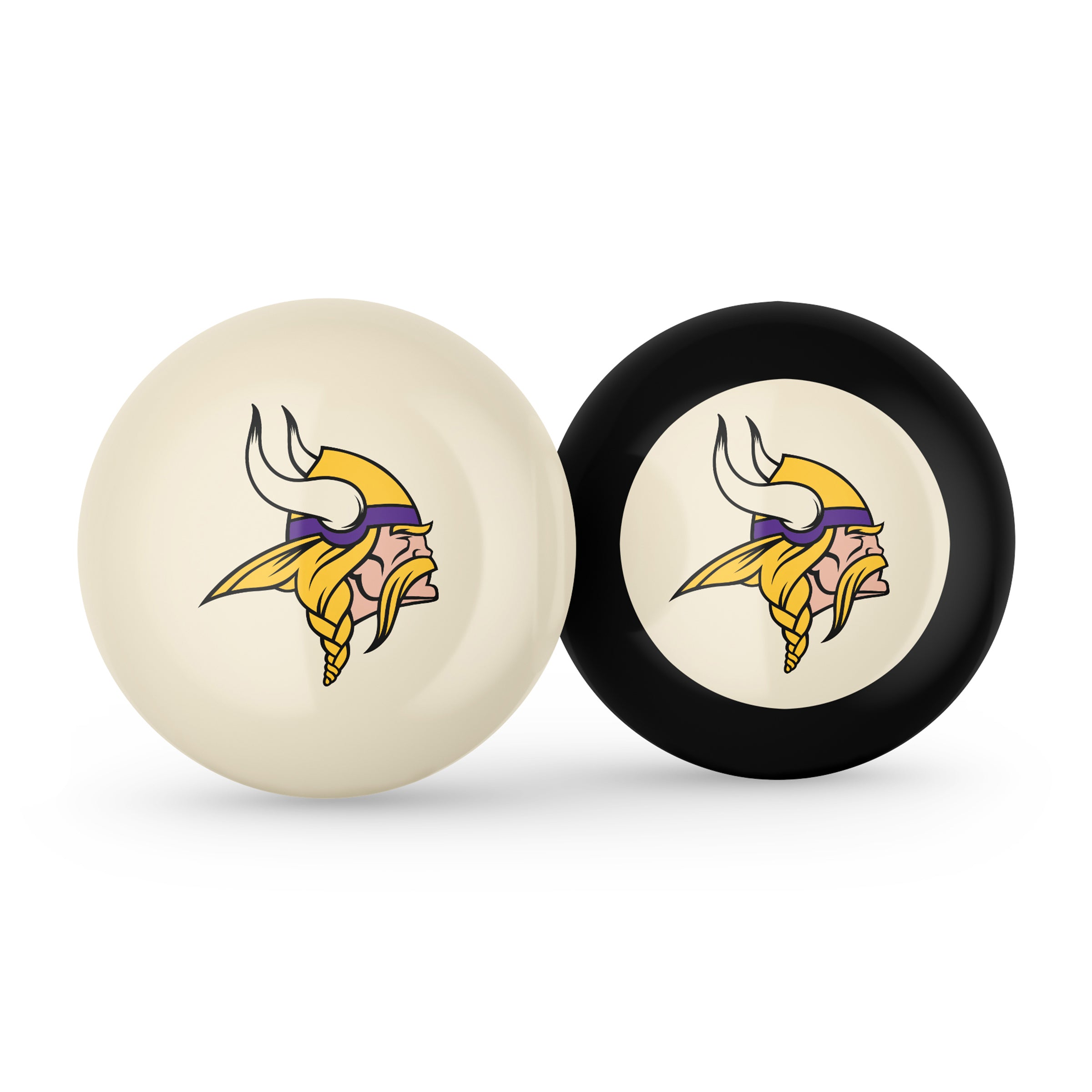 Minnesota Vikings Logo Cue Ball & 8 Ball