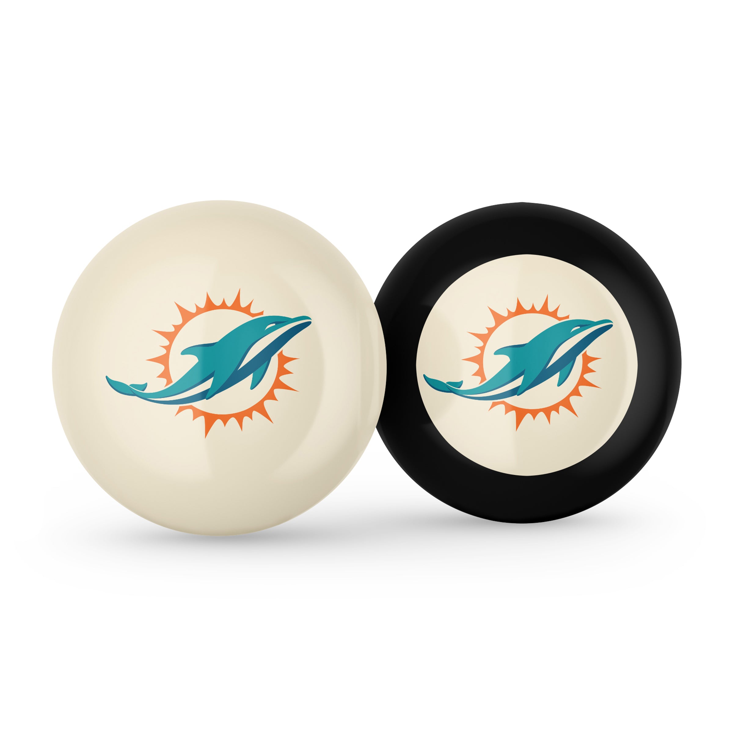 Miami Dolphins Logo Cue Ball & 8 Ball