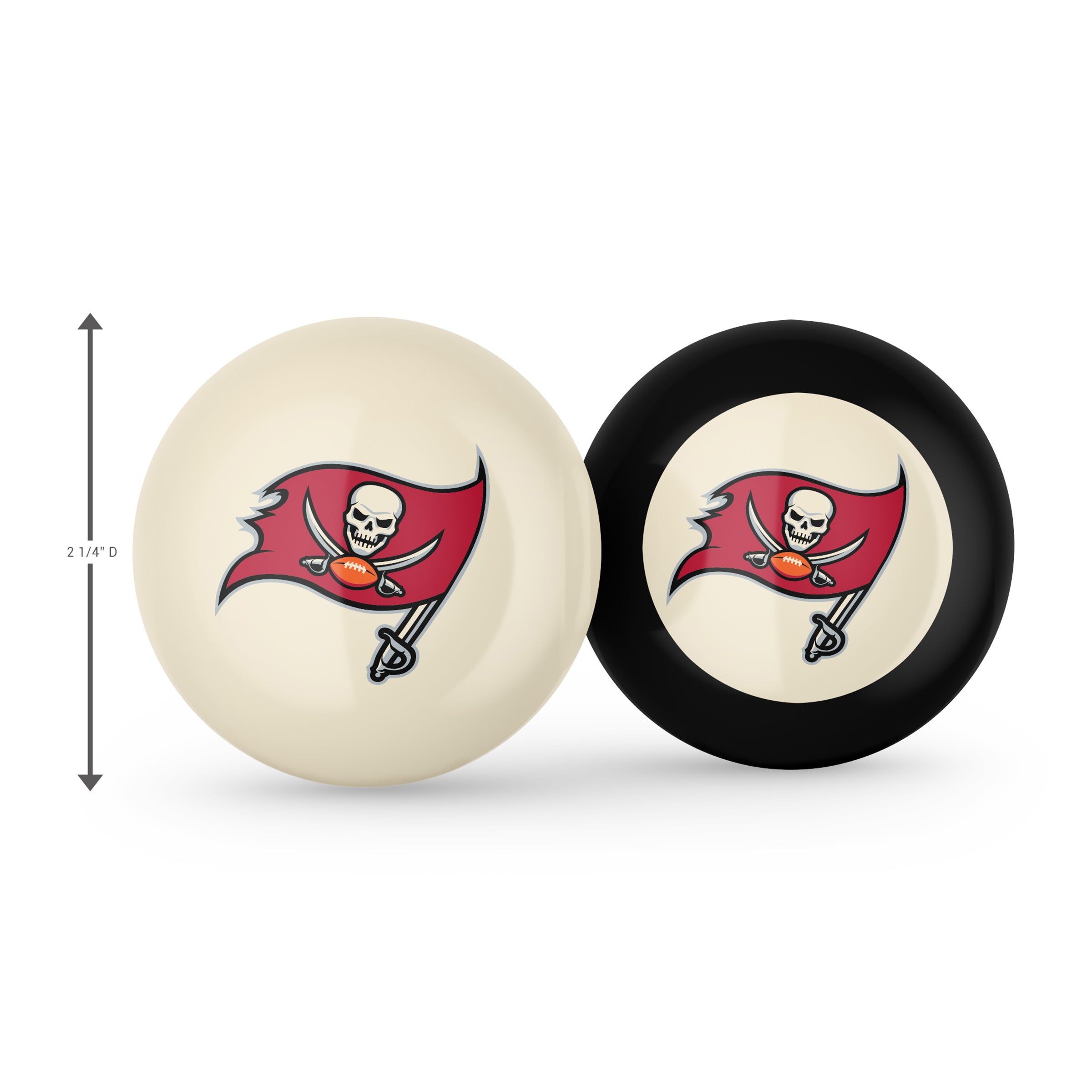 Tampa Bay Buccaneers Logo Cue Ball & 8 Ball