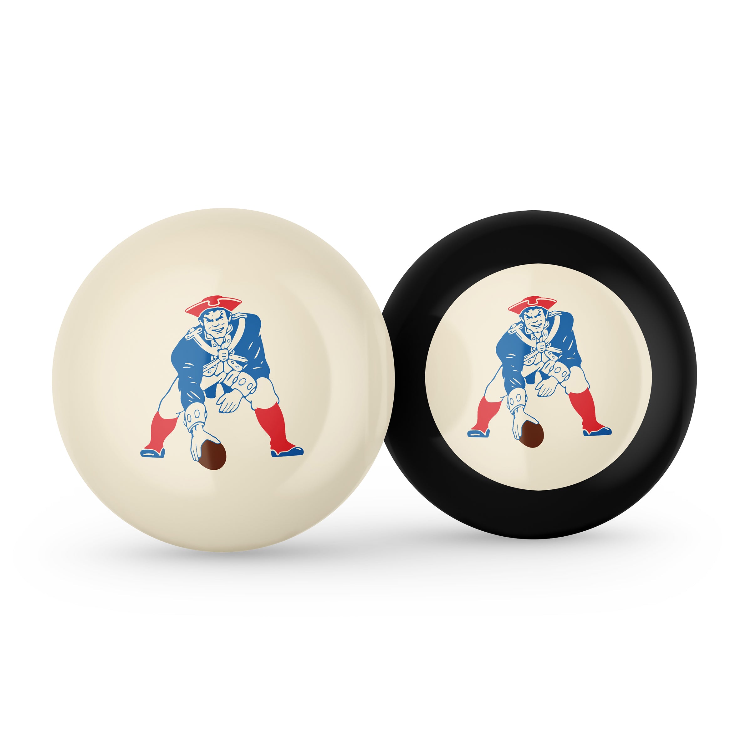 Vintage New England Patriots Cue and 8 Ball