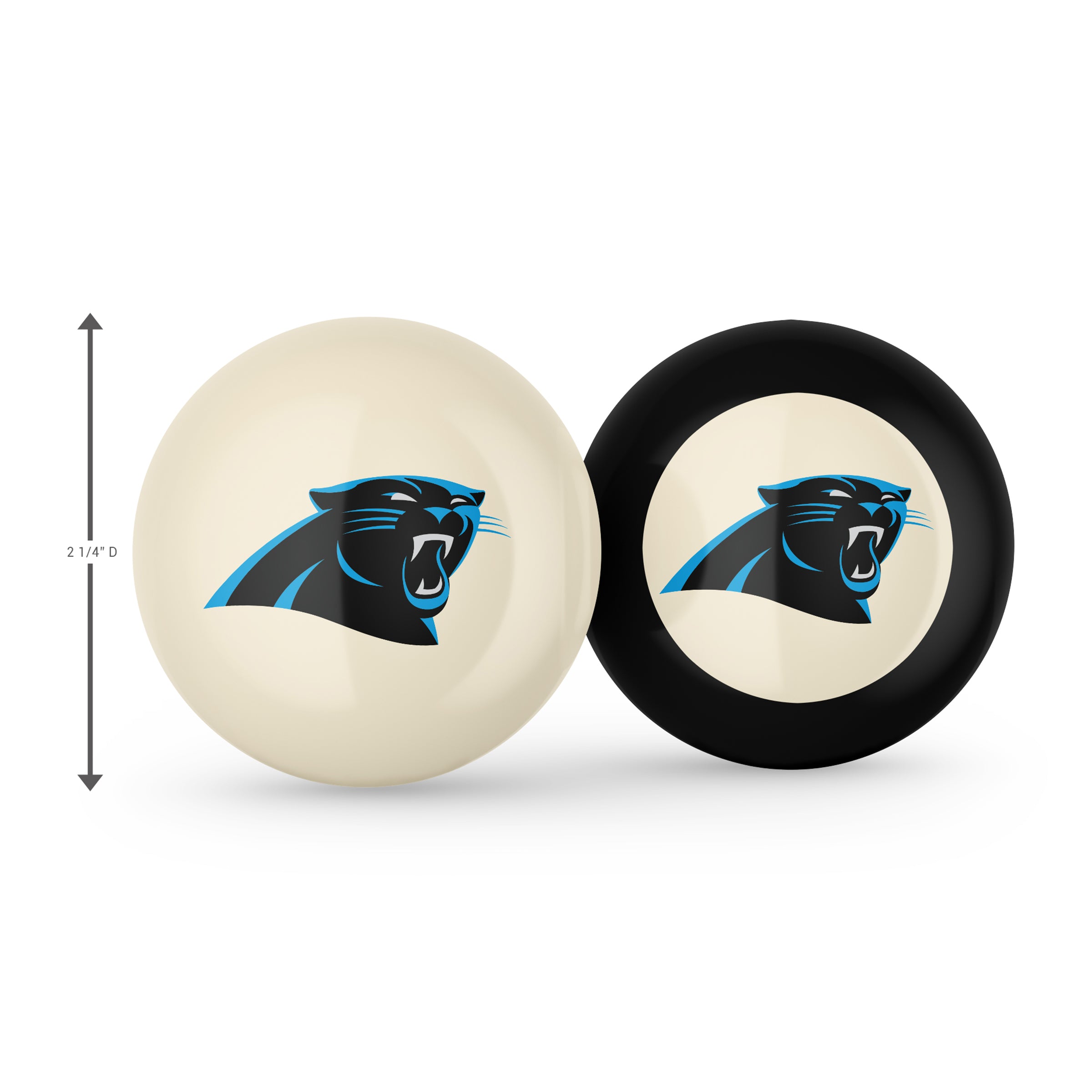 Carolina Panthers Logo Cue Ball & 8 Ball