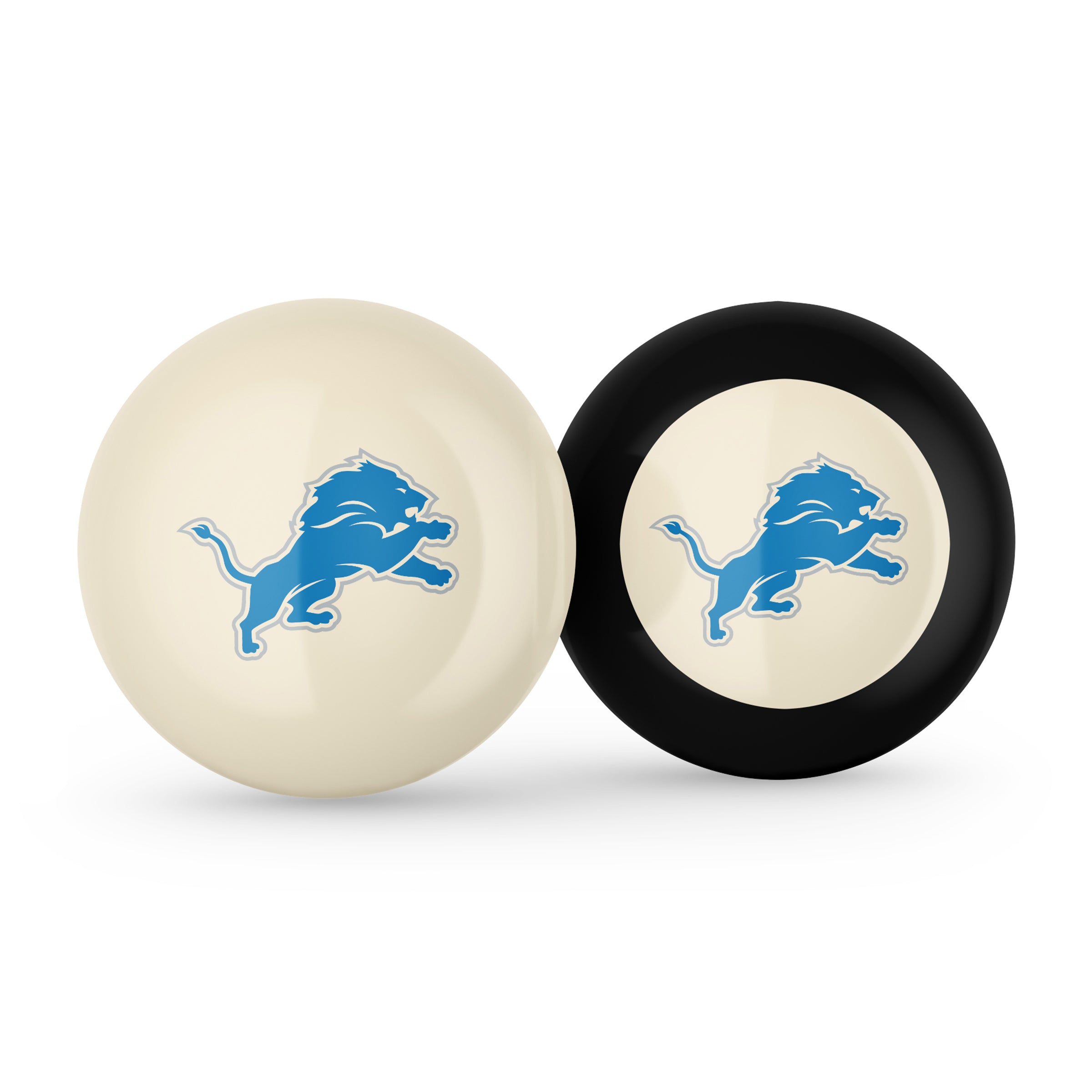 Detroit Lions Logo Cue Ball & 8 Ball